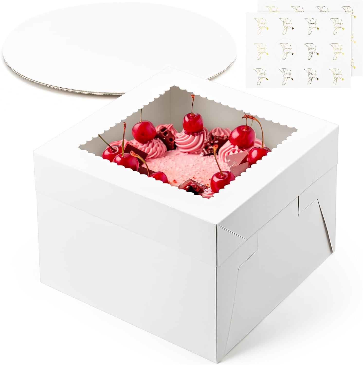 Großhandel 2er Set Tortenboxen 10 x 10 x 8 Zoll, Einweg-Tortenbehälter mit Lids und Fenster, individuell gestaltbar mit eigenem Logo für Hochzeit, Geburtstag, Party, hergestellt von einem zuverlässigen Lieferanten.