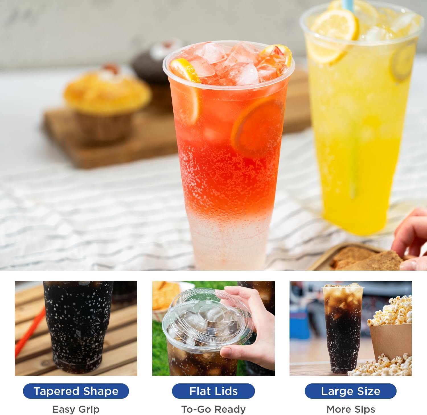 Großhandel 300 Stück 52oz PP Plastikbecher für kalte Getränke, BPA-frei, 117mm Durchmesser, ideal für Partys und Veranstaltungen, vom Hersteller mit individuellem Logo