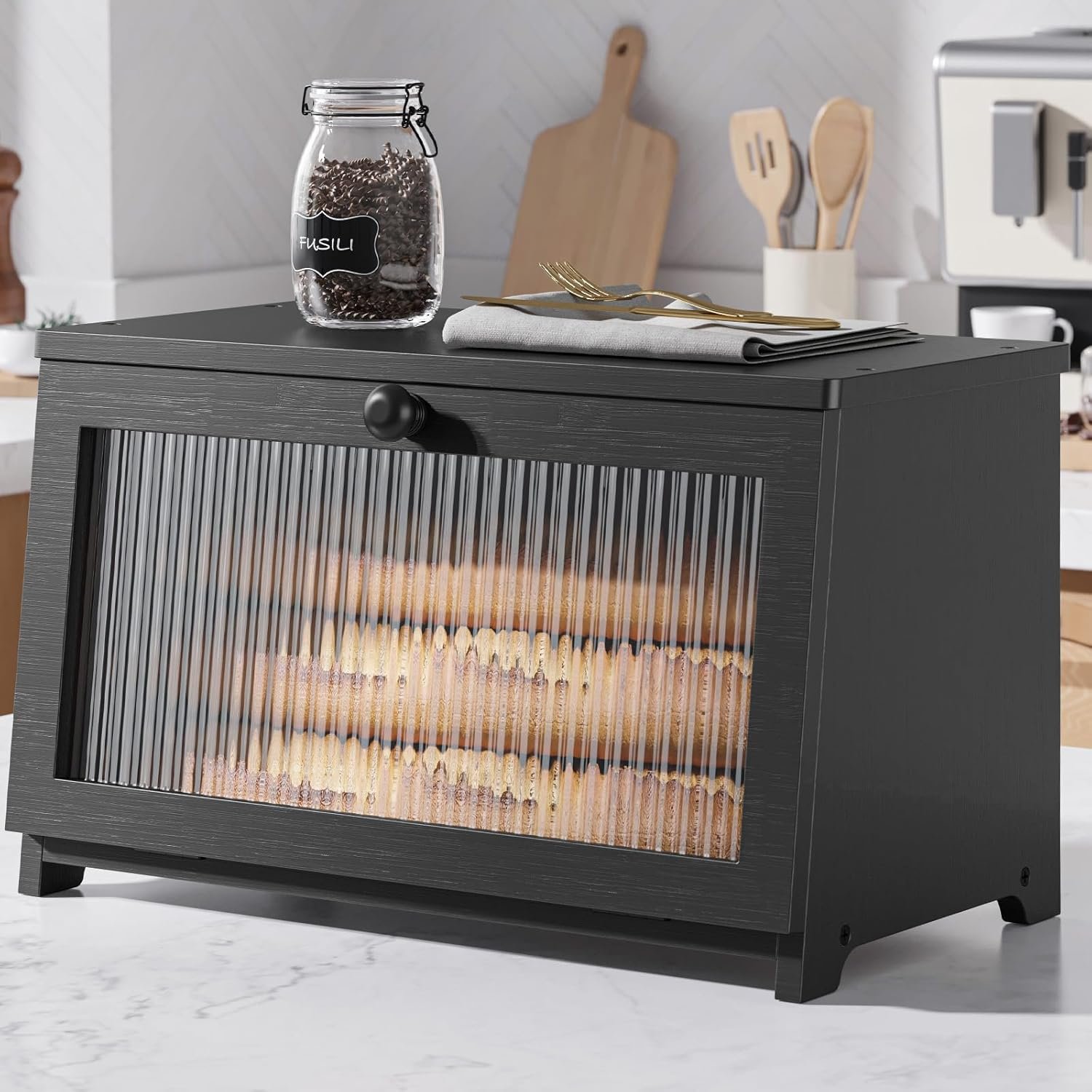 Großhandel Holzbrotkasten, 15,0"x8,3"x9,1", stylischer Küchenorganizer mit Fenster, individueller Logo-Service, multifunktionale Aufbewahrungslösung, Hersteller für große Mengen.