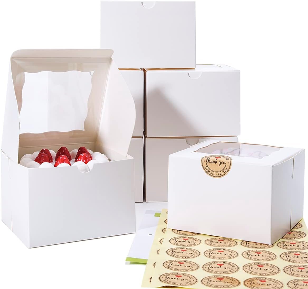 Großhandel Premium Weiß Kuchenboxen 5x5x3,5 Zoll [50 Pack] für Mini Bundt-Kuchen und individuelle Käsekuchen, individuelles Logo, Hersteller für Verpackungen in Großmenge