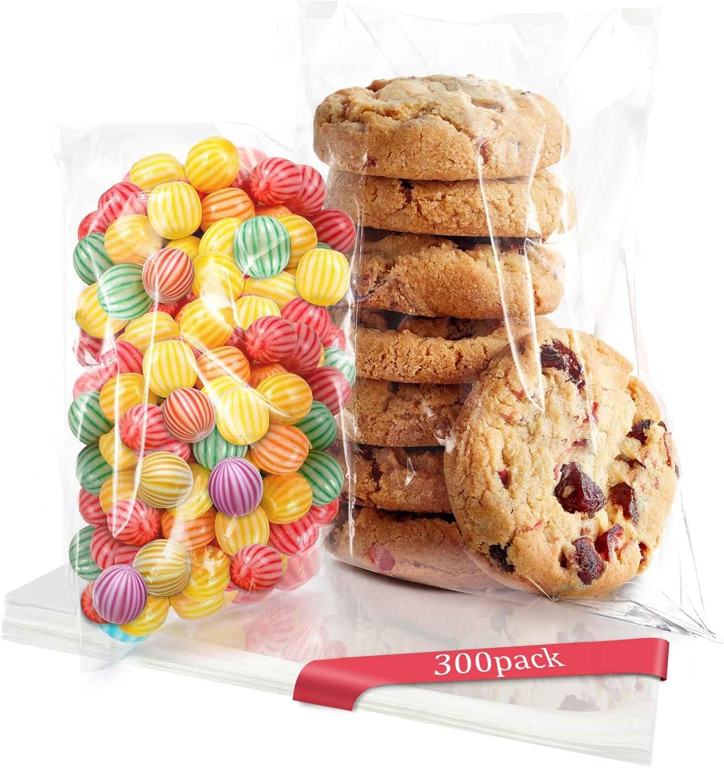 Großhandel 300 Stück klare Cellophane Tüten für Kekse, selbstverschließend, 4x6" (150 Stück) & 5x7" (150 Stück) - OEM verpackte selbstklebende Plastiktüten für Partygeschenke, Bäckerei, Eigenmarke