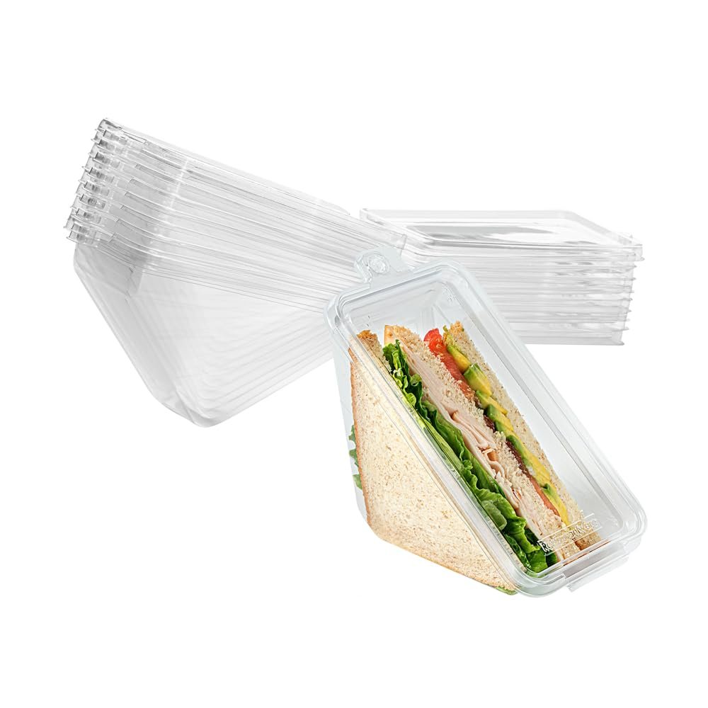 Großhandel 100 langlebige Sandwich-Containern in 7,4 x 3,9 x 3,5 Zoll - Tamper-evidente, gefrierbare klare Plastiksandwich-Container mit Scharnierdeckeln, individuell bedruckbar von Herstellern.