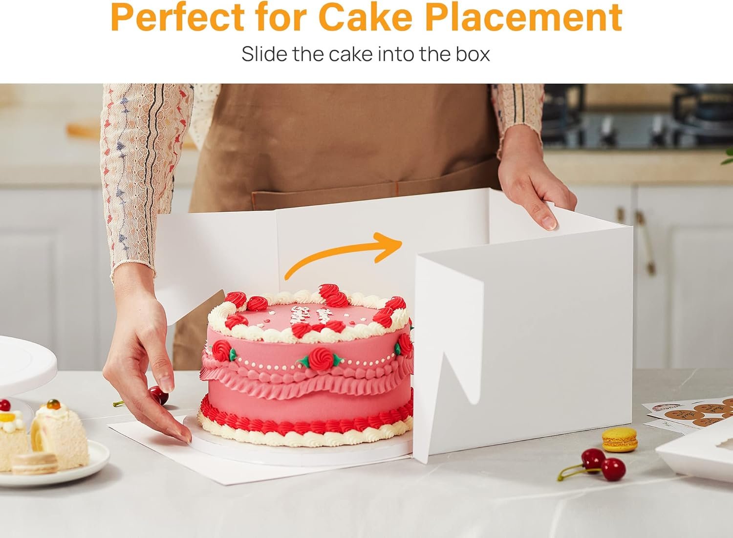 Großhandel 15 Stück Kuchenboxen, 12x12x8 Zoll hohe Kuchenbox mit Fenster, weiße Backwarenboxen, große Backboxen für mehrschichtige Kuchen, individuelle Logos und OEM verfügbar, ideale Verpackungslösungen für Geschenke