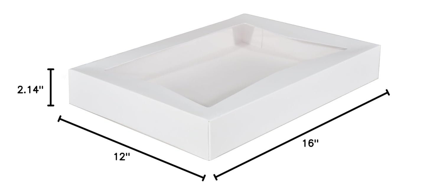 Großhandel 100 Stück Fenster-Bäckerei-Box 16x12x2,5 cm, Auto Pop-Up Container für Kuchen, Cookie-Box mit individuellem Logo, Hersteller für Einweg-Donut-Box im Bulk