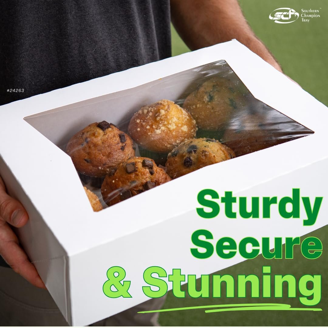 Großhandel 100 Stück Fenster-Bäckerei-Box 16x12x2,5 cm, Auto Pop-Up Container für Kuchen, Cookie-Box mit individuellem Logo, Hersteller für Einweg-Donut-Box im Bulk