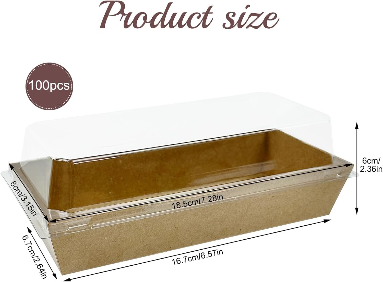 Großhandel 100er Pack Papier-Charcuterie-Boxen mit transparenten Deckeln, Einweg-Kraft-Sandwich-Behälter für Bäckerei, Desserts, Sushi, Erdbeeren, Kekse, Hamburger – Individuelles Logo, Hersteller für Bulk-Bestellungen