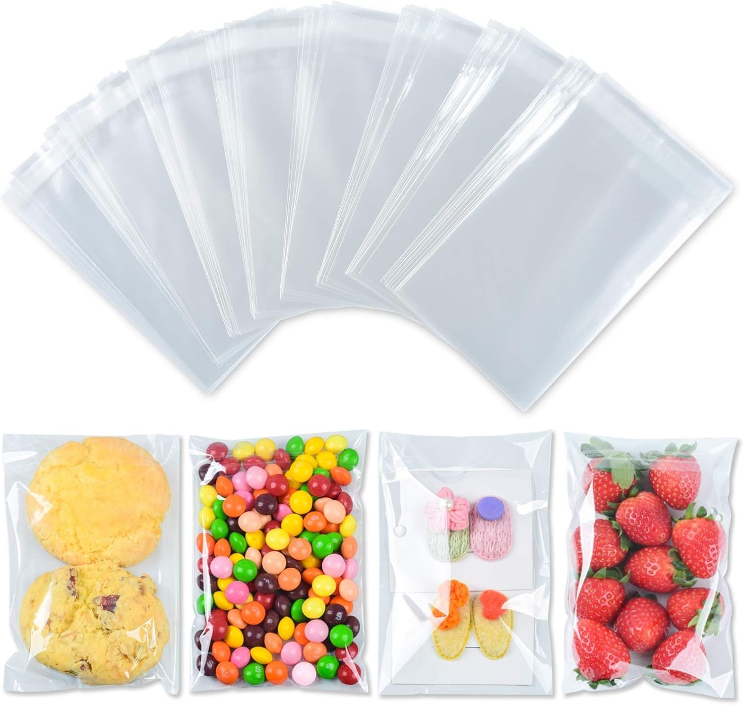 Großhandel 350 Stück 4x6" klare Keks-Tüten, selbstklebende Zellophan-Dessertverpackung - perfekt für Geschenkverpackungen und Partygeschenke mit individuellem Logo. Hersteller für hochwertige Verpackungen in Großmenge.