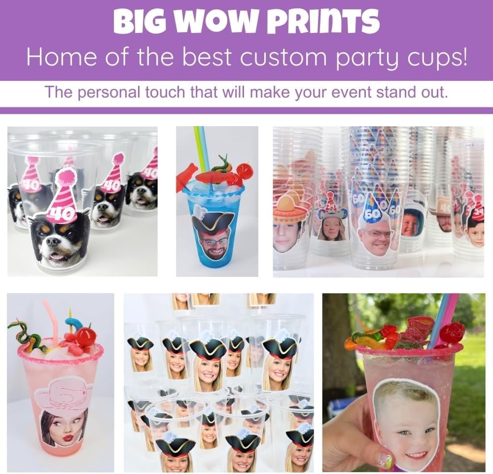 Großhandel Individuelle 16oz Einwegplastikbecher mit Foto, witzige benutzerdefinierte Trinkgefäße für Erwachsene und Kinder, OEM Gedeck für Geburtstagsfeiern, Hochzeiten und Junggesellenabschiede, Hersteller von Partybedarf in Großmenge