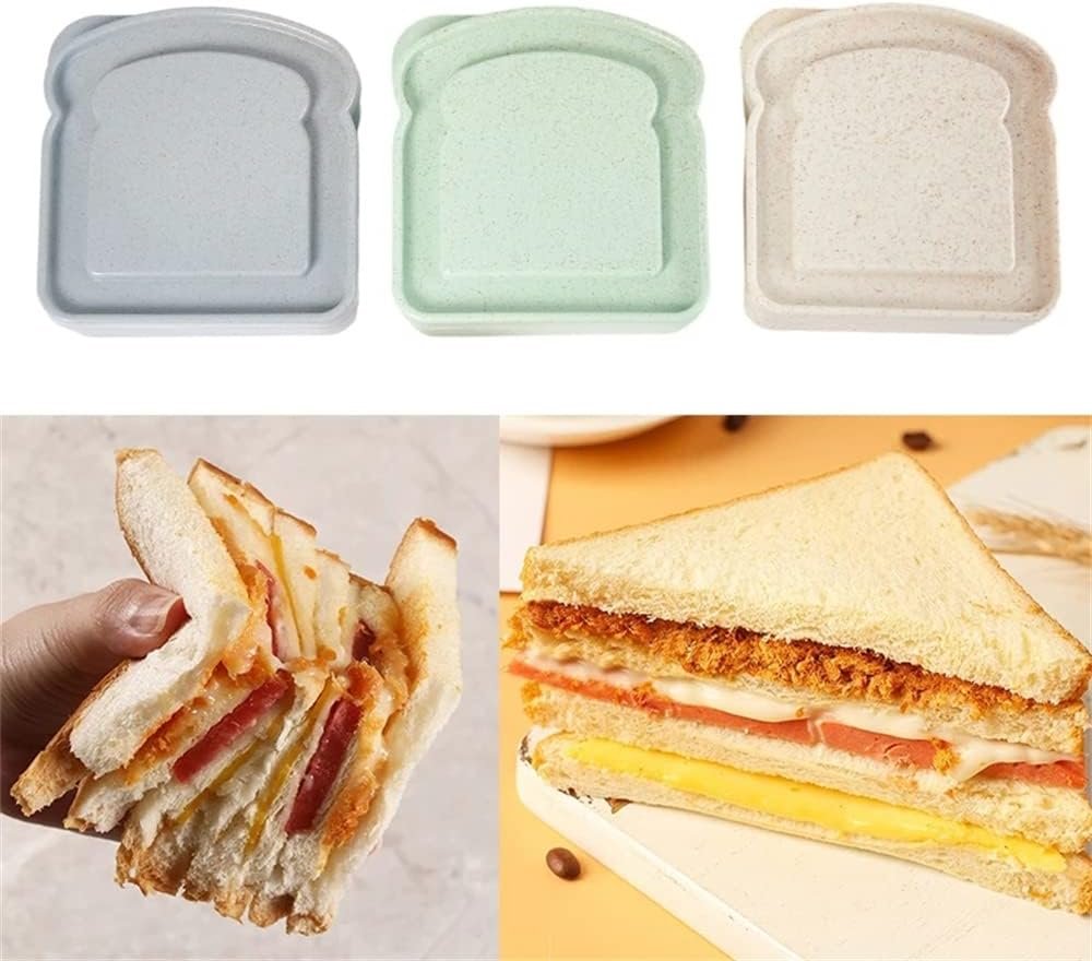 Großhandel Sandwich Container, 2 Stück Plastik Box für Lebensmittelaufbewahrung, Toast-Form Halter für das Mittagessen, Sandwich Keeper für Erwachsene, Hersteller für individuelle Logo und OEM (Weiß Grau)