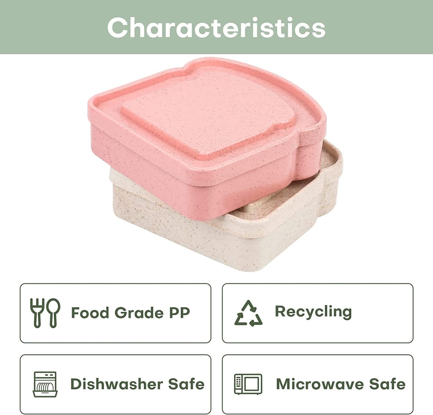 Großhandel Sandwich Container, 2 Stück Plastik Box für Lebensmittelaufbewahrung, Toast-Form Halter für das Mittagessen, Sandwich Keeper für Erwachsene, Hersteller für individuelle Logo und OEM (Weiß Grau)