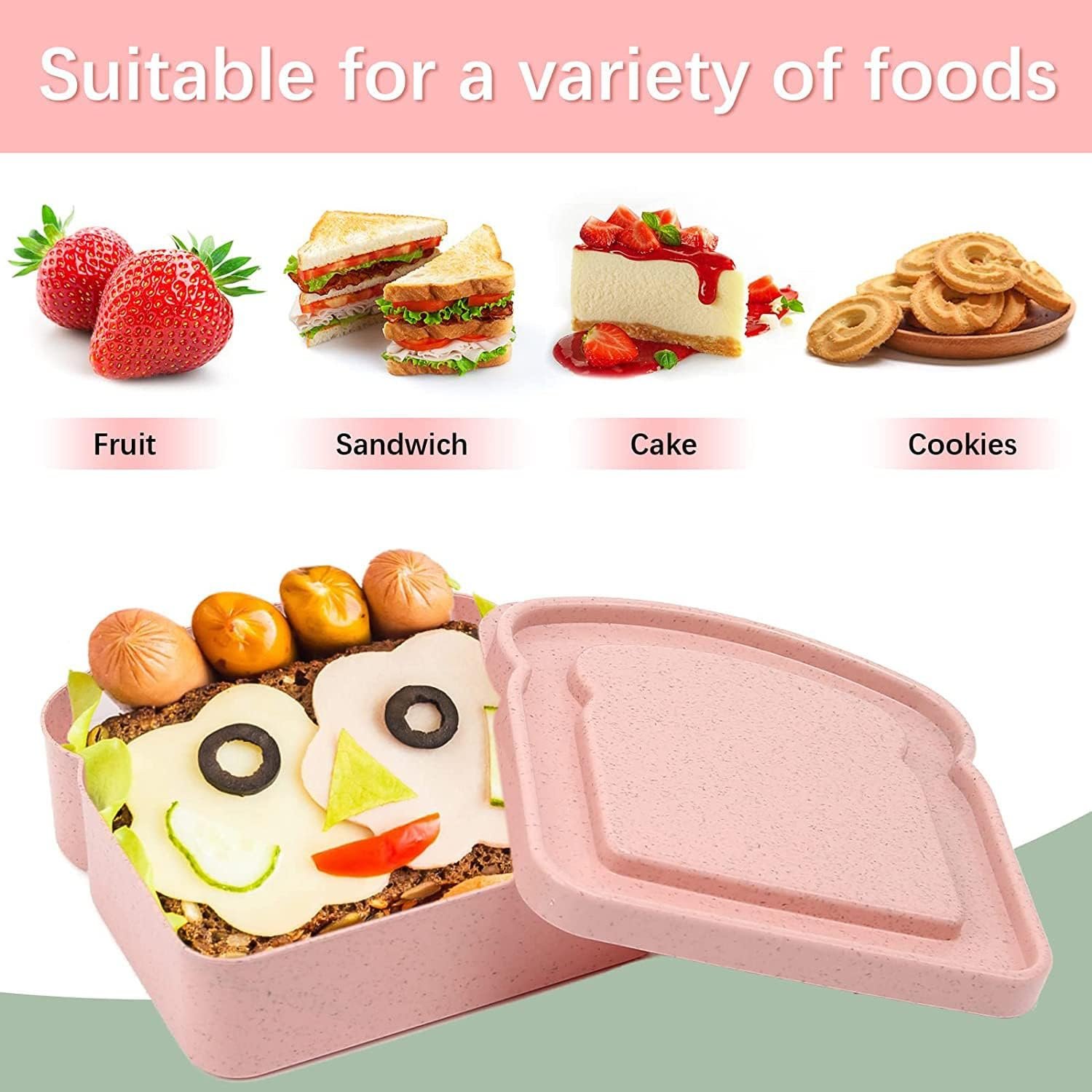 Großhandel Sandwich Container, 2 Stück Plastik Box für Lebensmittelaufbewahrung, Toast-Form Halter für das Mittagessen, Sandwich Keeper für Erwachsene, Hersteller für individuelle Logo und OEM (Weiß Grau)
