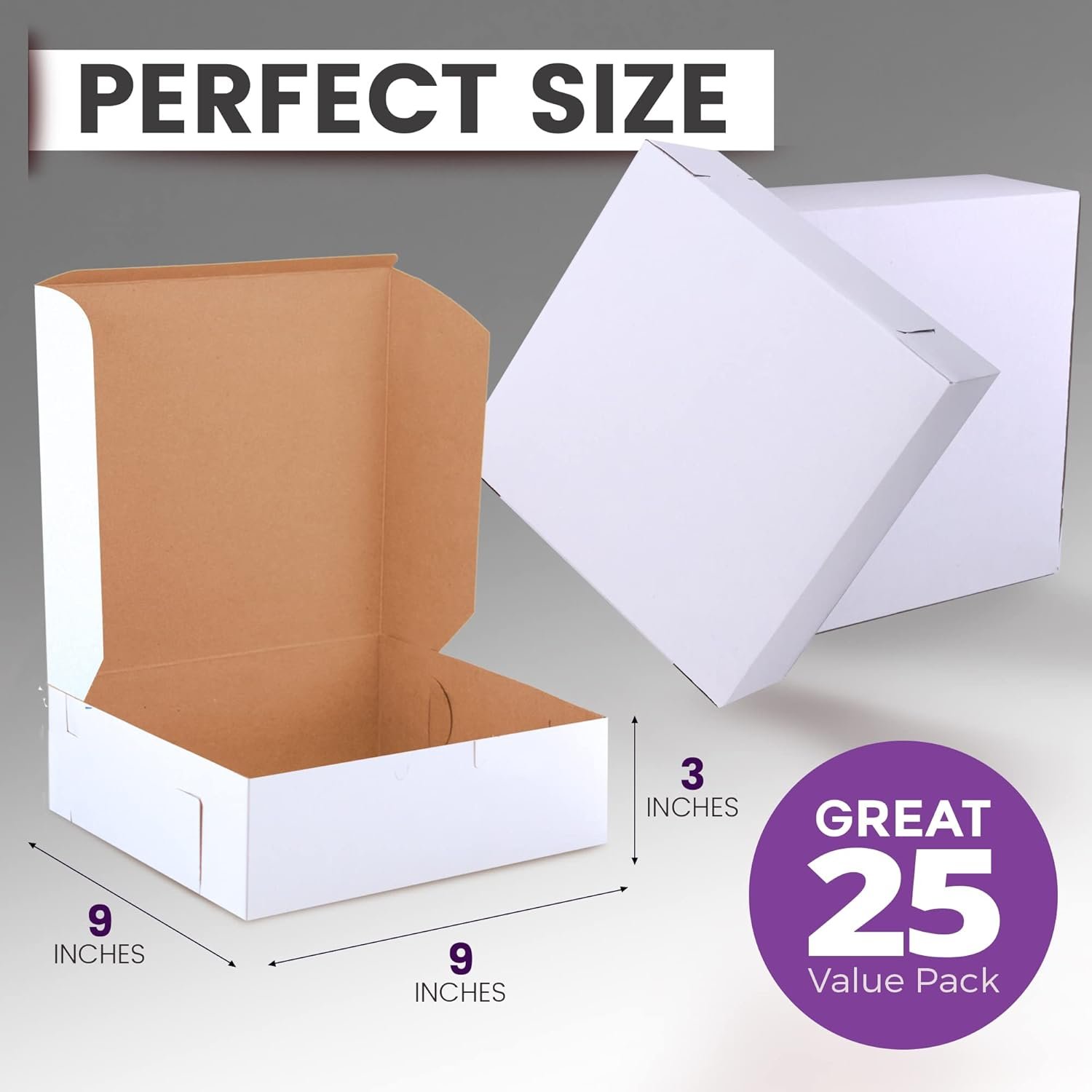 Großhandel 25er Set Verpackungsboxen 9x9x3 für Backwaren, individuelle Logooptionen, Karton aus kompostierbarem Kraftpapier, ideal für Kekse, Kuchen, Donuts, Cupcakes, Süßigkeiten, Brot und Geschenkboxen für Trauzeuginnen. Hersteller für hochwertige Verpackungslösungen. Großhandel 25er Set Verpackungsboxen 9x9x3 für Backwaren, individuelle Logooptionen, Karton aus kompostierbarem Kraftpapier, ideal für Kekse, Kuchen, Donuts, Cupcakes, Süßigkeiten, Brot und Geschenkboxen für Trauzeuginnen. Hersteller für hochwertige Verpackungslösungen.