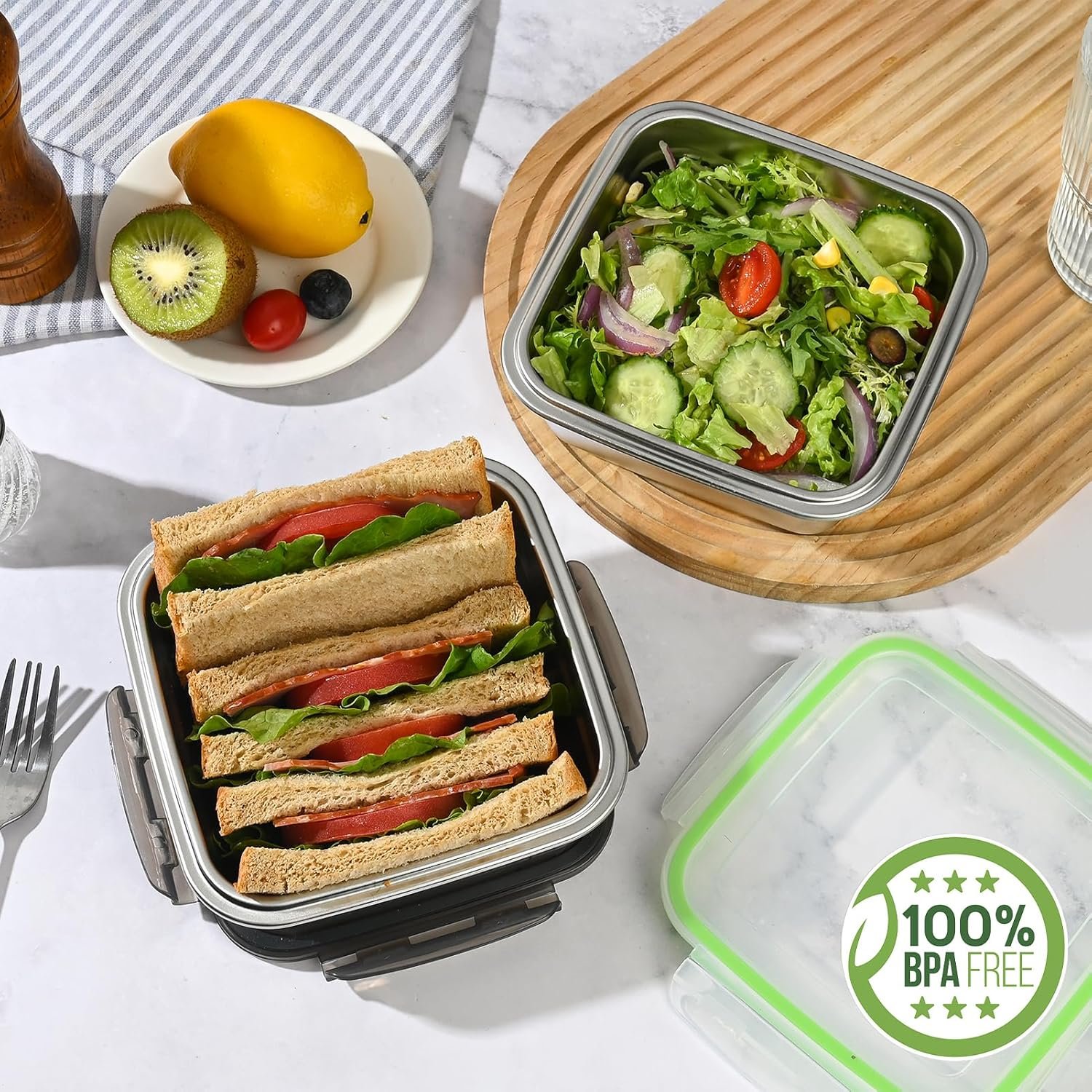 Großhandel 3er-Pack Sandwichbehälter, 24oz Edelstahl-Sandwichbox mit luftdichten Deckeln, wiederverwendbare Metall-Lunchboxen, BPA-frei, geschirrspülerfest – Lebensmittelaufbewahrungsbehälter für Familien, Hersteller und individuelles Logo Großhandel 3er-Pack Sandwichbehälter, 24oz Edelstahl-Sandwichbox mit luftdichten Deckeln, wiederverwendbare Metall-Lunchboxen, BPA-frei, geschirrspülerfest – Lebensmittelaufbewahrungsbehälter für Familien, Hersteller und individuelles Logo