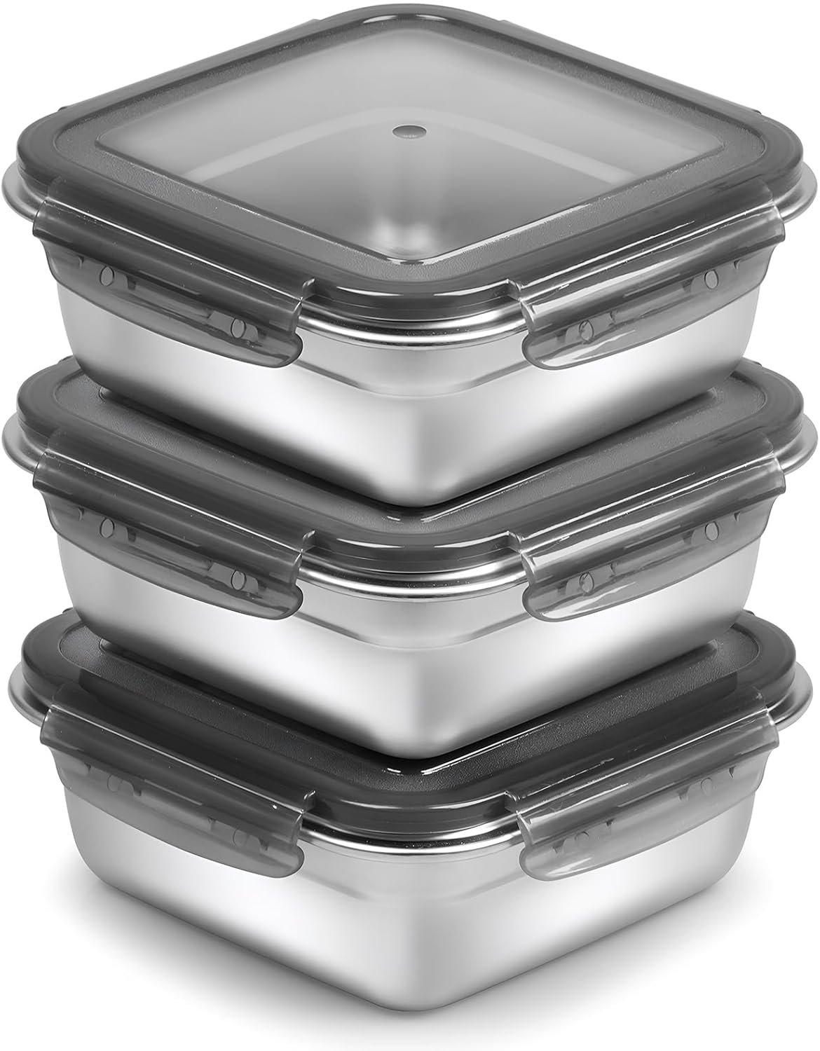 Großhandel 3er-Pack Sandwichbehälter, 24oz Edelstahl-Sandwichbox mit luftdichten Deckeln, wiederverwendbare Metall-Lunchboxen, BPA-frei, geschirrspülerfest – Lebensmittelaufbewahrungsbehälter für Familien, Hersteller und individuelles Logo