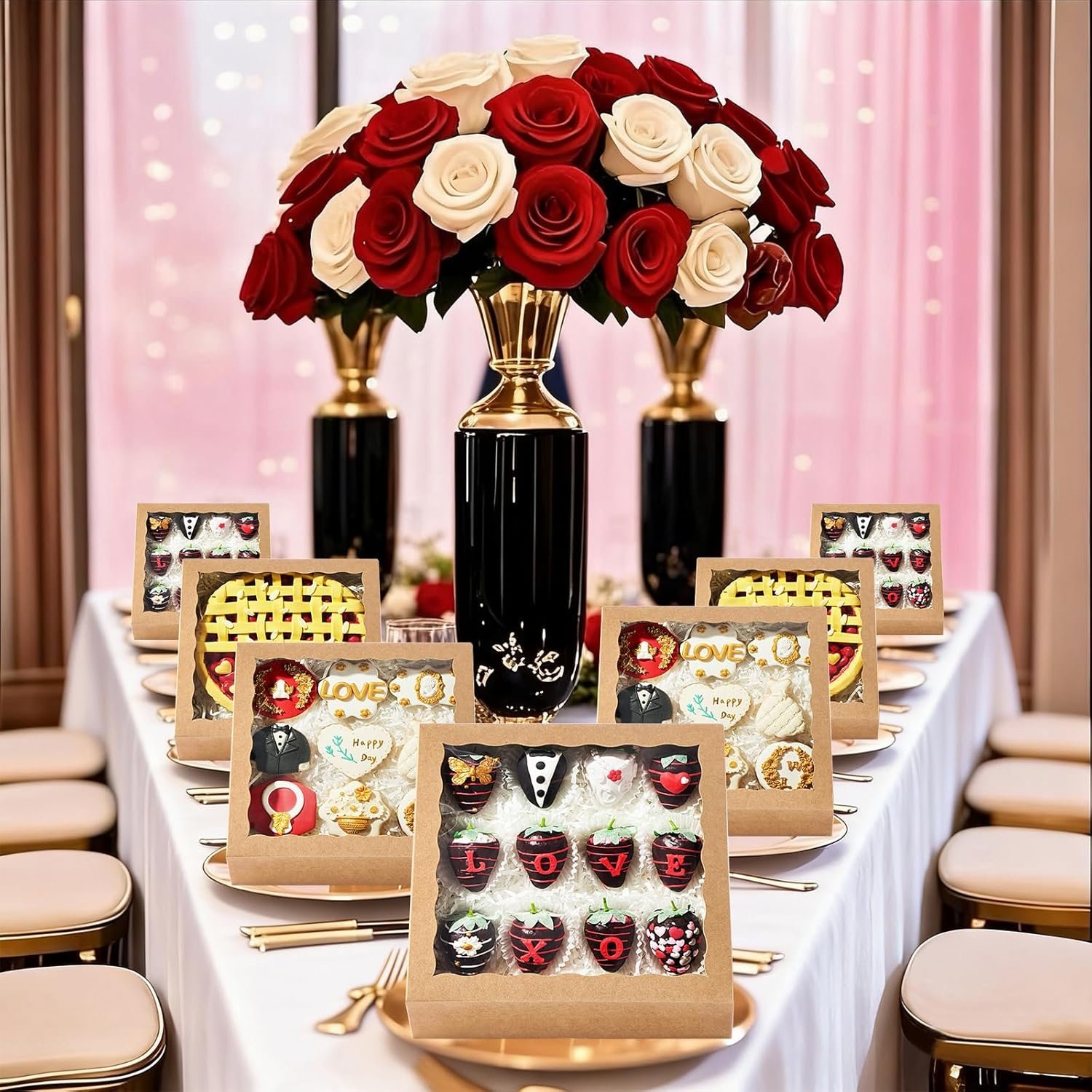 Großhandel 50 Stück 9x9x2,5 Zoll braune Bäckereiboxen mit Fenster, ideal für individuelle Logos, perfekt für Pralinen, Macarons und Trüffel, Hersteller von Geschenkverpackungen für Thanksgiving, Muttertag und Weihnachtsfeiern. Großhandel 50 Stück 9x9x2,5 Zoll braune Bäckereiboxen mit Fenster, ideal für individuelle Logos, perfekt für Pralinen, Macarons und Trüffel, Hersteller von Geschenkverpackungen für Thanksgiving, Muttertag und Weihnachtsfeiern.