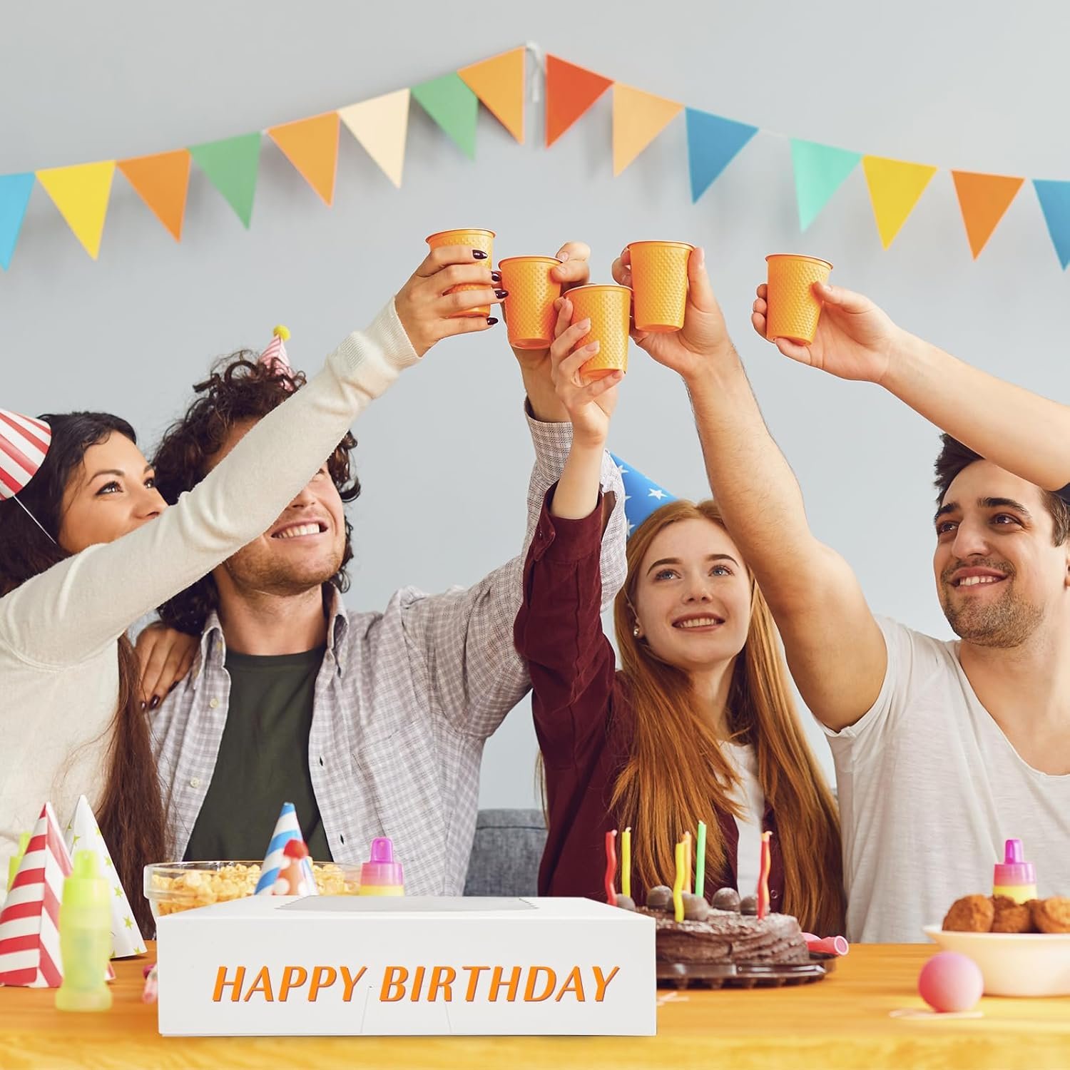 Großhandel 35 Stück Backboxen, 10x10x2,5 Zoll Auto-Popup Keksboxen mit Fenster für Kuchen, Snacks, Gebäck, OEM individuelle Logo Gestaltung. Hersteller von Bulk Verpackungen für Schokoladendekorierte Erdbeeren.