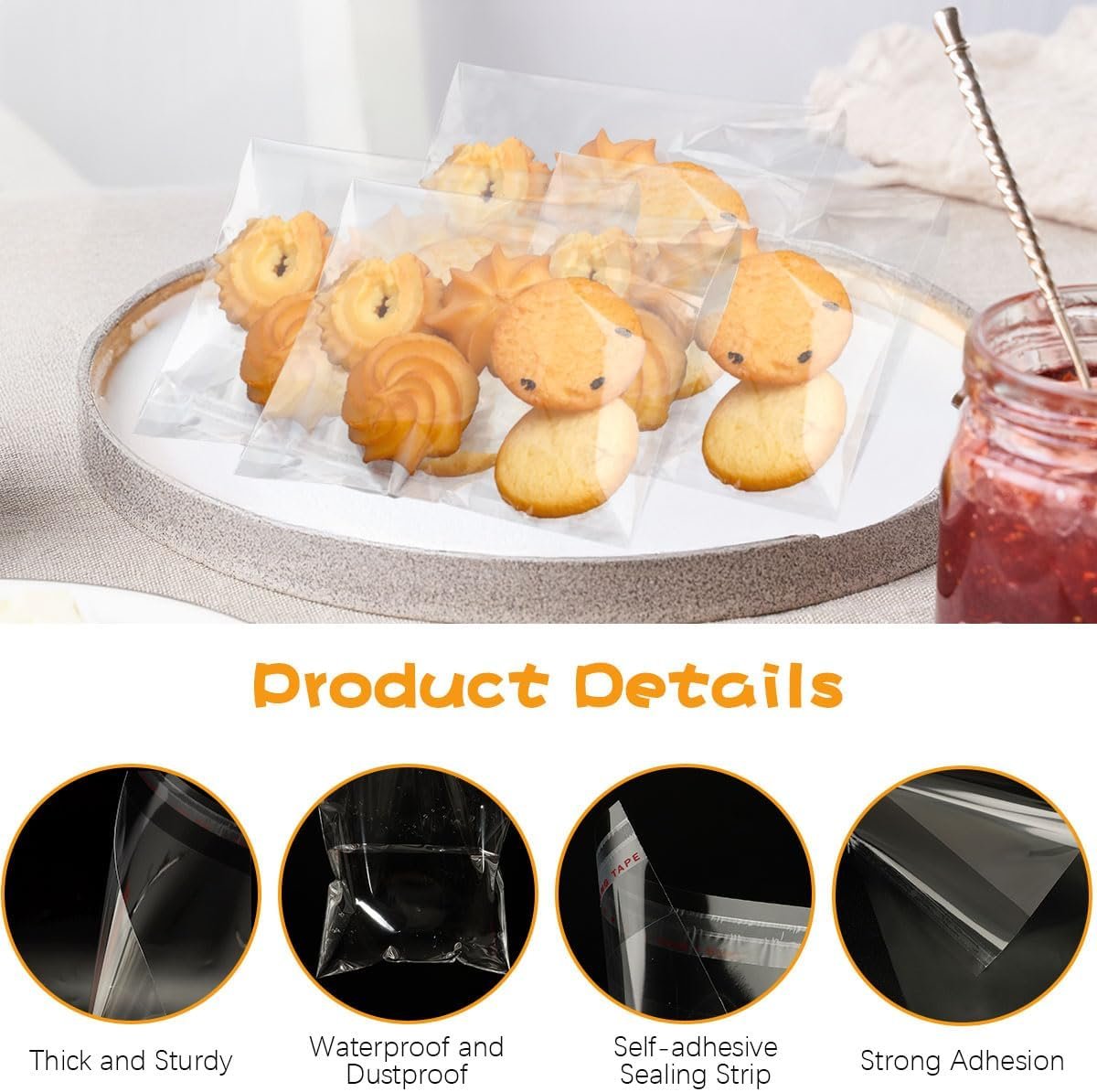 Cookie Beutel im Großhandel, 200 Stück, 5x7 Zoll, klare Cellophan Taschen mit selbstklebendem Verschluss, 3.1 Mils, wiederverwendbare Plastiktüten für Kekse, Süßigkeiten, Brot, Partygeschenke, Bäckerei, Geschenkverpackung, individuelle Logos möglich, vom Hersteller. Cookie Beutel im Großhandel, 200 Stück, 5x7 Zoll, klare Cellophan Taschen mit selbstklebendem Verschluss, 3.1 Mils, wiederverwendbare Plastiktüten für Kekse, Süßigkeiten, Brot, Partygeschenke, Bäckerei, Geschenkverpackung, individuelle Logos möglich, vom Hersteller.