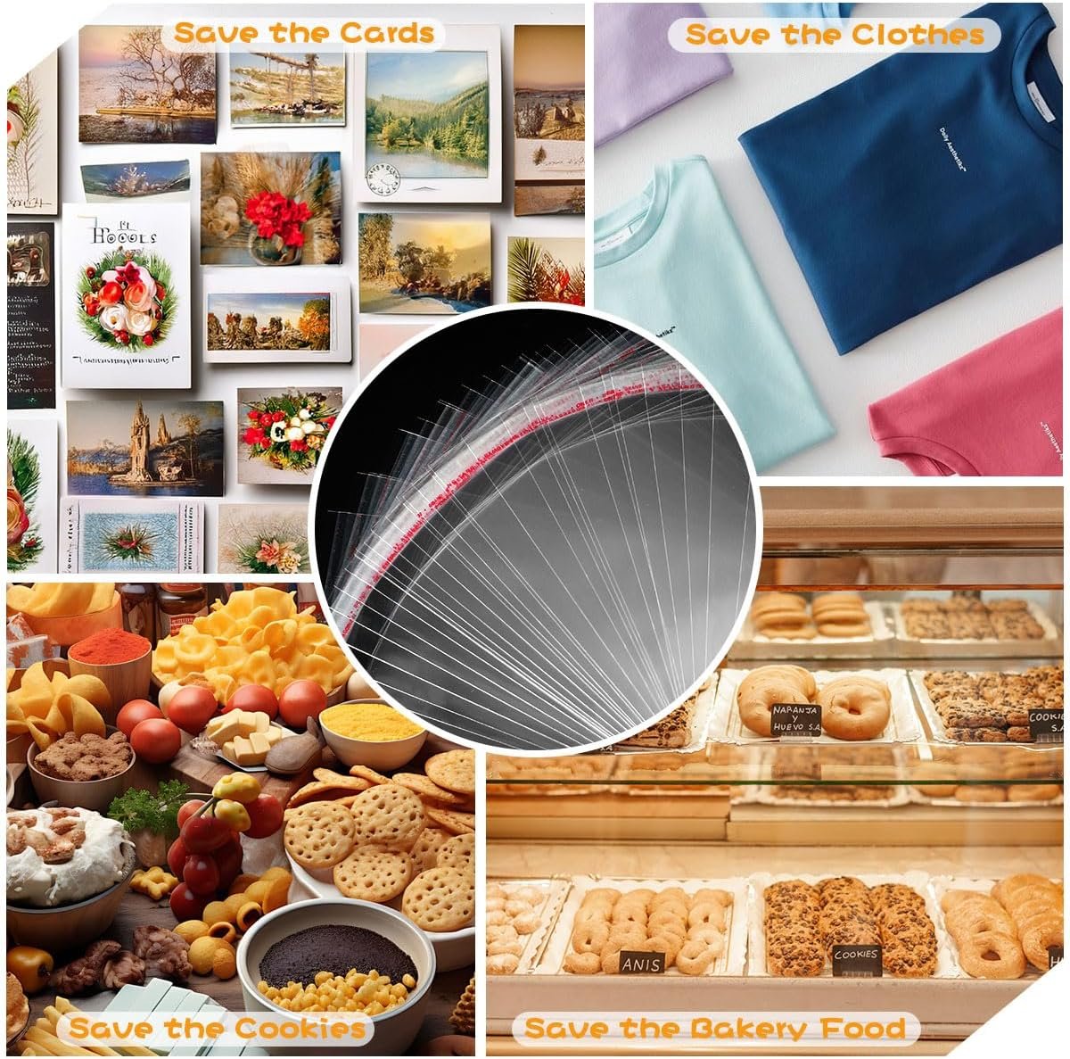 Cookie Beutel im Großhandel, 200 Stück, 5x7 Zoll, klare Cellophan Taschen mit selbstklebendem Verschluss, 3.1 Mils, wiederverwendbare Plastiktüten für Kekse, Süßigkeiten, Brot, Partygeschenke, Bäckerei, Geschenkverpackung, individuelle Logos möglich, vom Hersteller. Cookie Beutel im Großhandel, 200 Stück, 5x7 Zoll, klare Cellophan Taschen mit selbstklebendem Verschluss, 3.1 Mils, wiederverwendbare Plastiktüten für Kekse, Süßigkeiten, Brot, Partygeschenke, Bäckerei, Geschenkverpackung, individuelle Logos möglich, vom Hersteller.