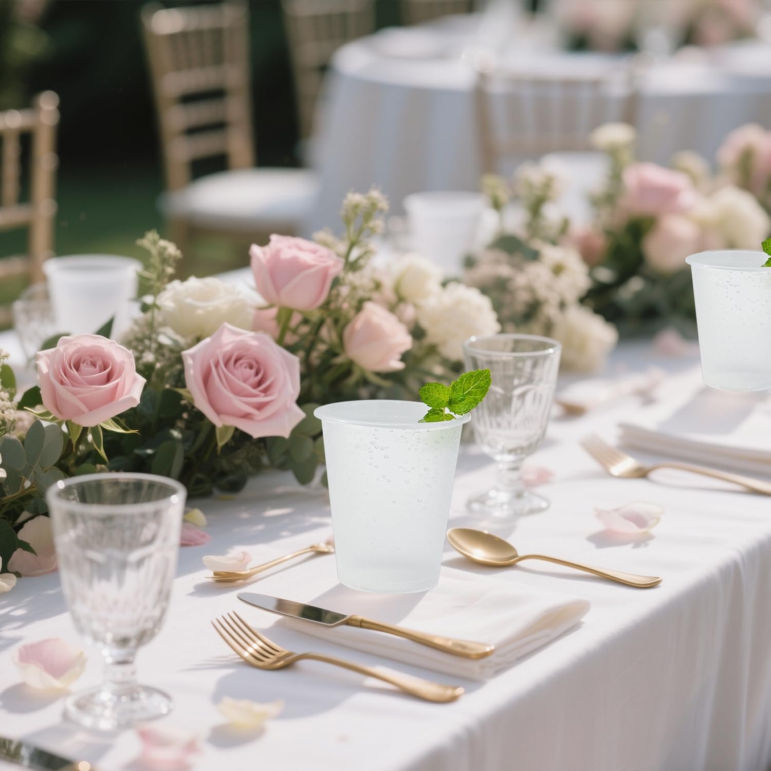 Großhandel Frosted Plastikbecher 200er Pack, 12 Oz, für Hochzeiten, Geburtstagsfeiern, Stadion und Empfänge, individuelles Logo vom Hersteller, Bulk Einweg-Trinkbecher