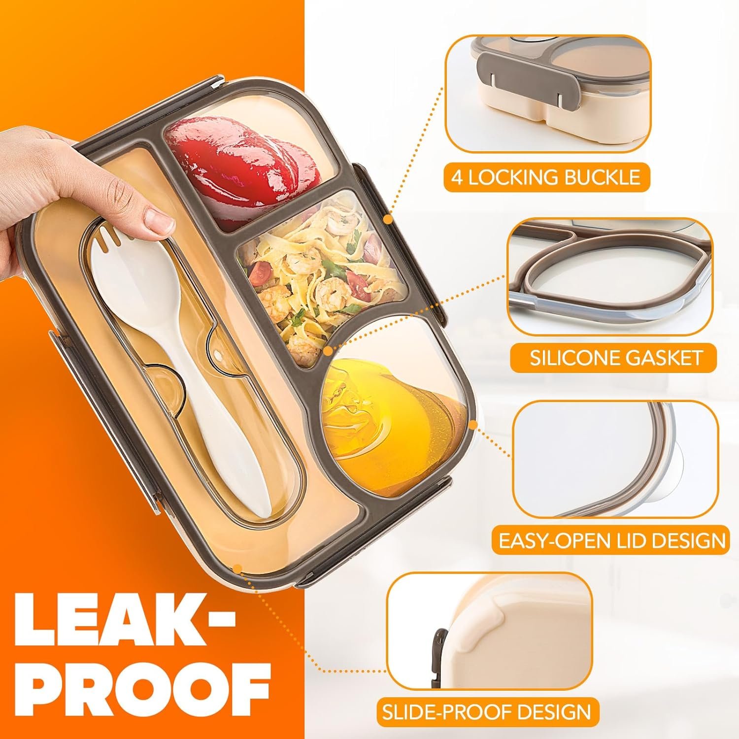 Großhandel 4-Fächer Bento Box für Erwachsene, hitzebeständige Lunch Box, robust und spülmaschinenfest, individueller Logoaufdruck, BPA-freie Materialien, Hersteller für maßgeschneiderte Lösungen