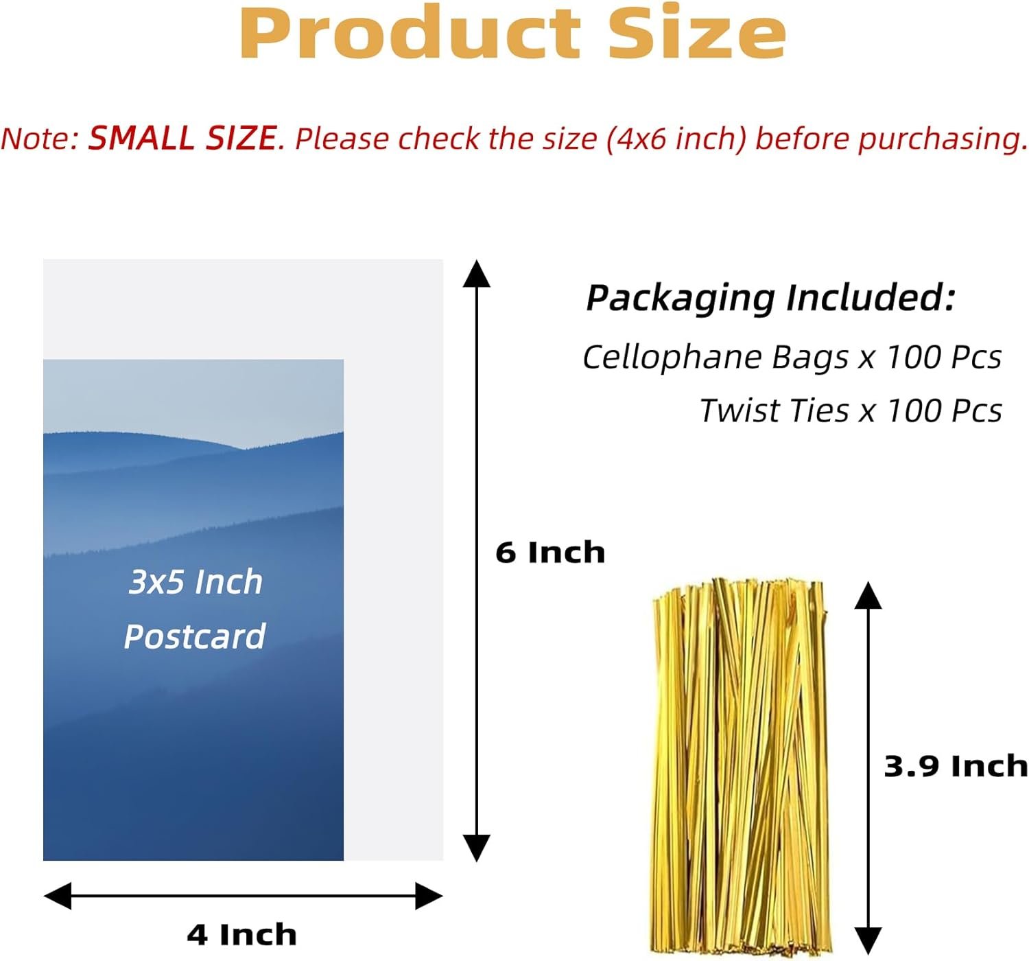 Großhandel Cellophane Beutel 4x6 Zoll mit Twist-Links, 100 Stück, individueller Logo Druck vom Hersteller, OEM verfügbar