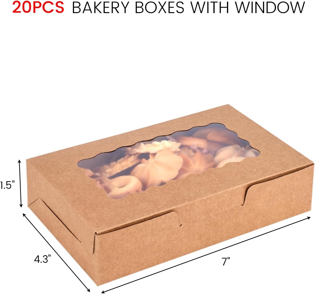 Großhandel 20 Stück Brown Bakery Boxen 7