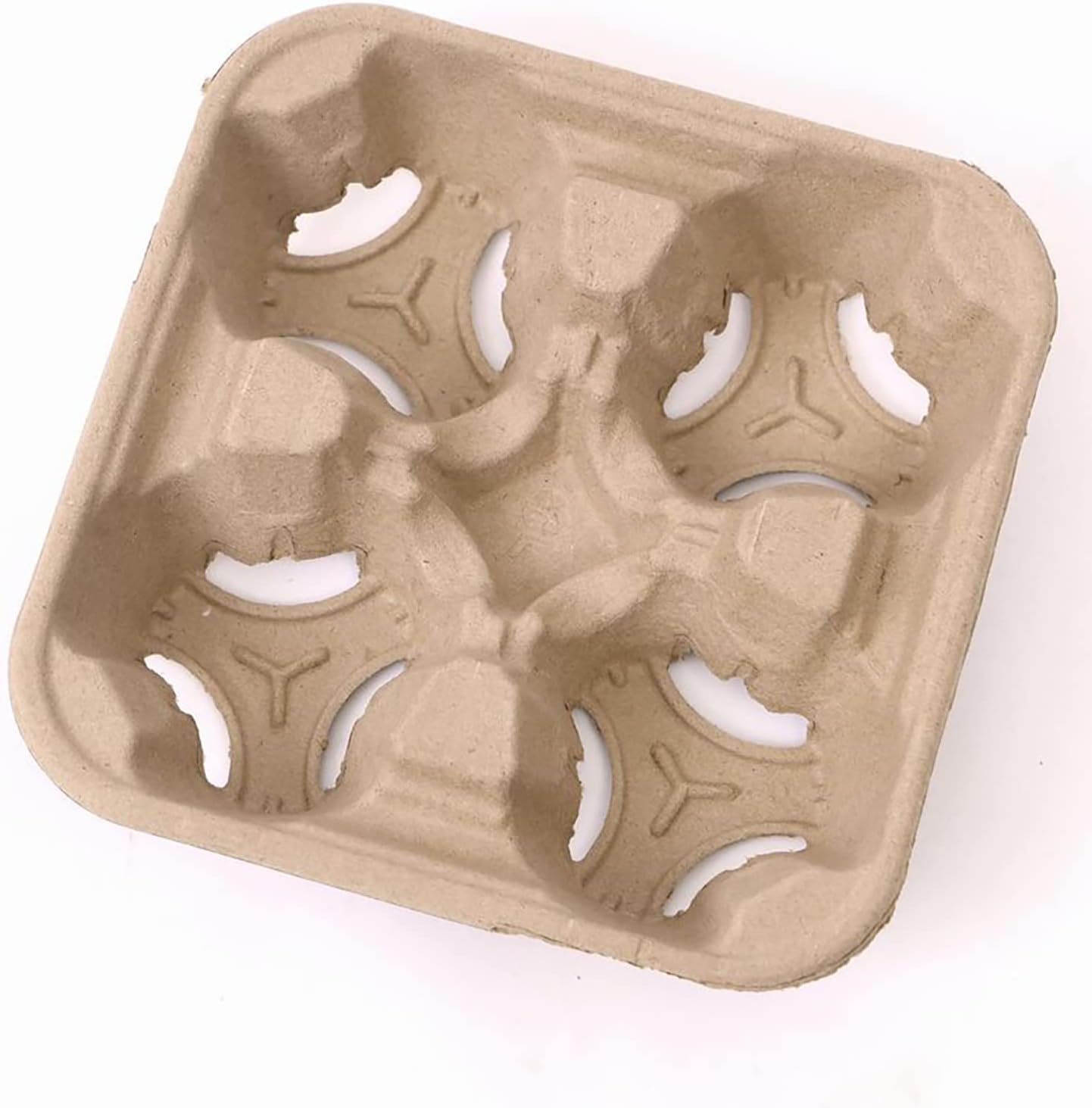 Großhandel 100 Stück Pulp-Faser Getränketräger für heiße und kalte Getränke, individuelles Logo, Hersteller von Einweg-Kaffeetassen-Trays.