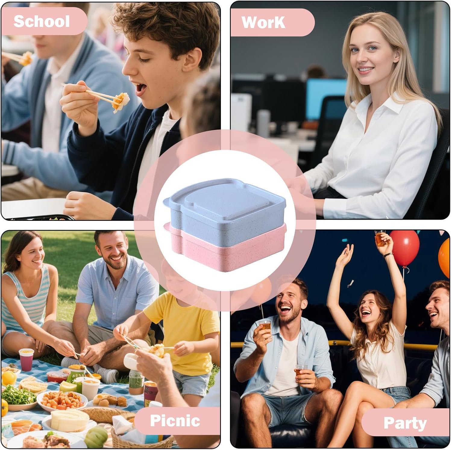 Großhandel Sandwich Box, 2er Set Sandwich Container, BPA-frei und wiederverwendbar, ideal für die Büro, Camping und Familie, als individuelle Lösung von Hersteller für Lebensmittelaufbewahrung in Großmenge.