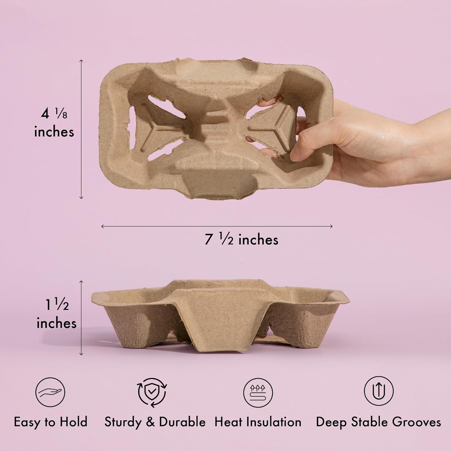 Großhandel 100 Stück 2-Becher-Träger aus Pulp-Faser, biologisch abbaubarer Becherhalter für heiße und kalte Getränke, OEM Drink Carrier für Delivery, Kaffeehäuser, in Bulk erhältlich Großhandel 100 Stück 2-Becher-Träger aus Pulp-Faser, biologisch abbaubarer Becherhalter für heiße und kalte Getränke, OEM Drink Carrier für Delivery, Kaffeehäuser, in Bulk erhältlich