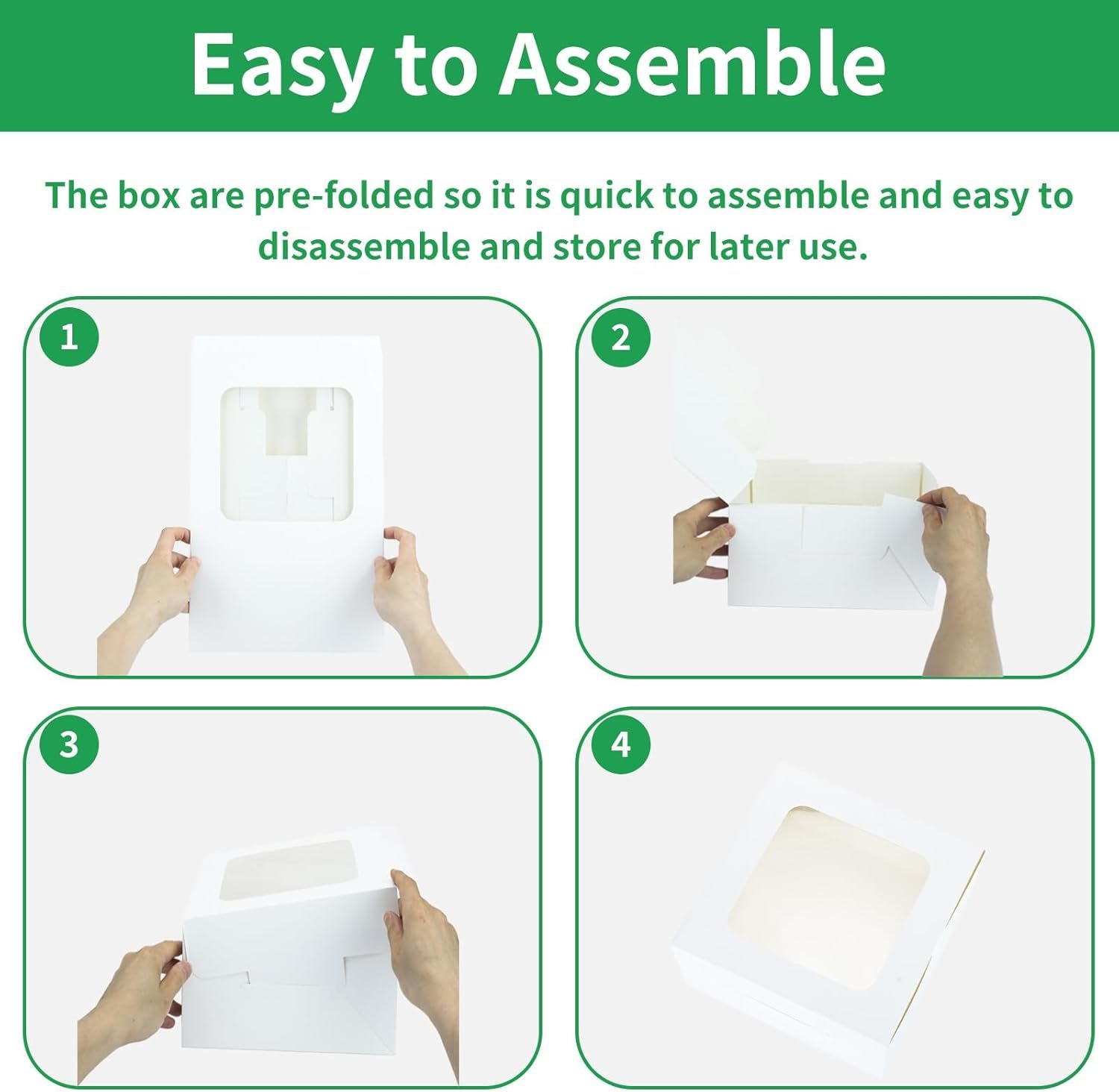 Großhandel 30 Pcs Cake Box 10 Zoll mit Fenster klare Backwaren Dessert Box quadratisch Weiß große disposable Pie Boxen Verpackung für Backwaren OEM eigene Marke Bulk Verpackung Großhandel 30 Pcs Cake Box 10 Zoll mit Fenster klare Backwaren Dessert Box quadratisch Weiß große disposable Pie Boxen Verpackung für Backwaren OEM eigene Marke Bulk Verpackung