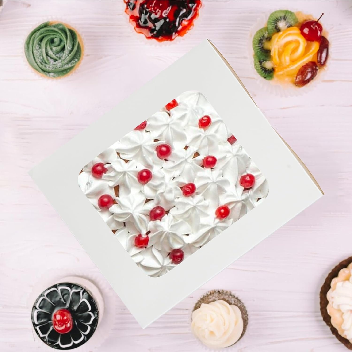 Großhandel 30 Pcs Cake Box 10 Zoll mit Fenster klare Backwaren Dessert Box quadratisch Weiß große disposable Pie Boxen Verpackung für Backwaren OEM eigene Marke Bulk Verpackung Großhandel 30 Pcs Cake Box 10 Zoll mit Fenster klare Backwaren Dessert Box quadratisch Weiß große disposable Pie Boxen Verpackung für Backwaren OEM eigene Marke Bulk Verpackung