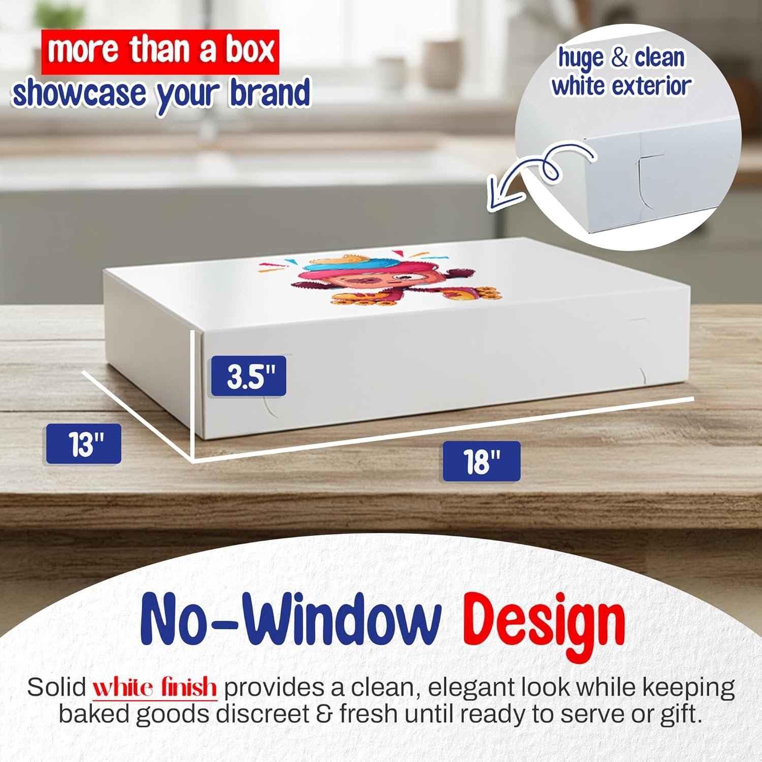 Großhandel individuelle Logo Bedruckte weiße Kuchenboxen 18