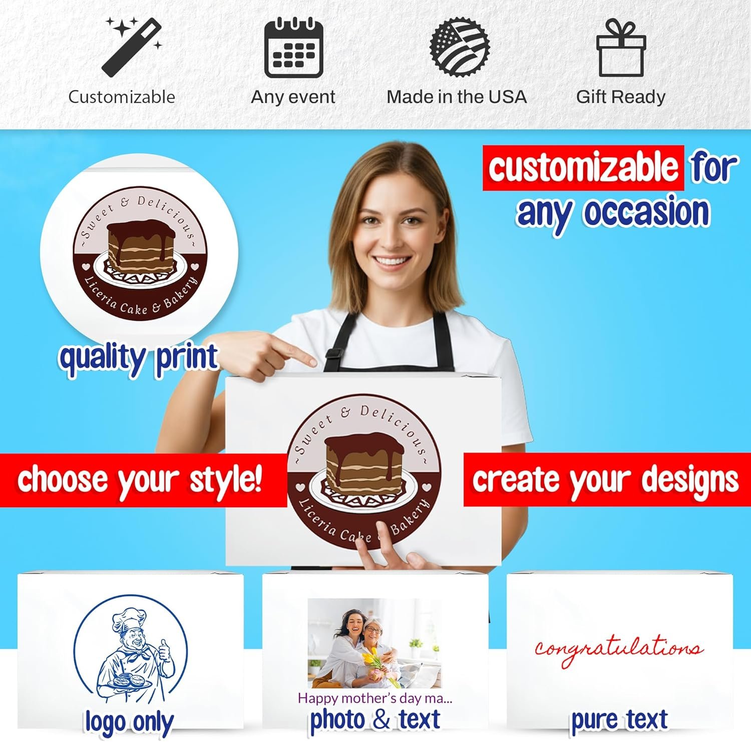 Großhandel individuelle Logo Bedruckte weiße Kuchenboxen 18