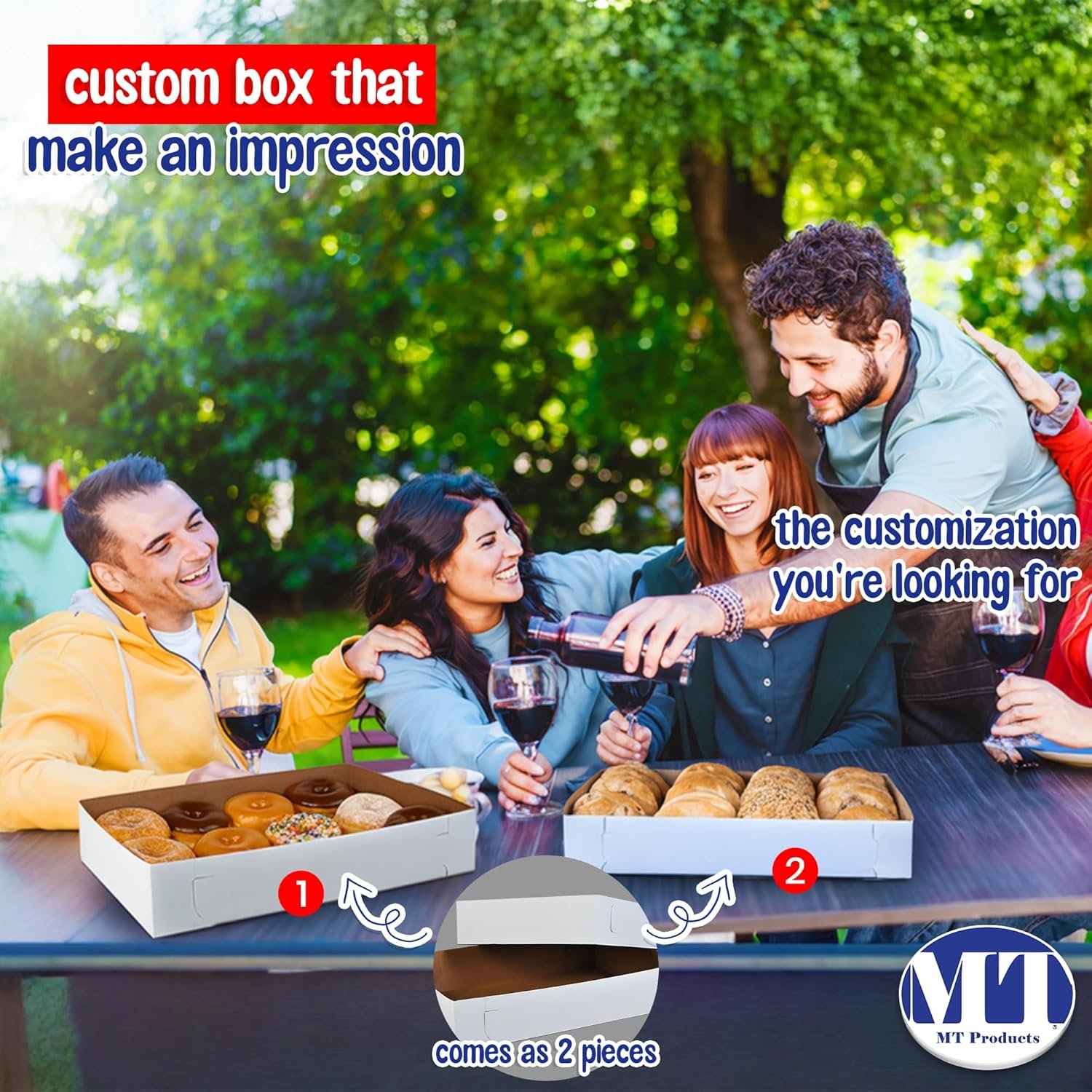 Großhandel individuelle Logo Bedruckte weiße Kuchenboxen 18