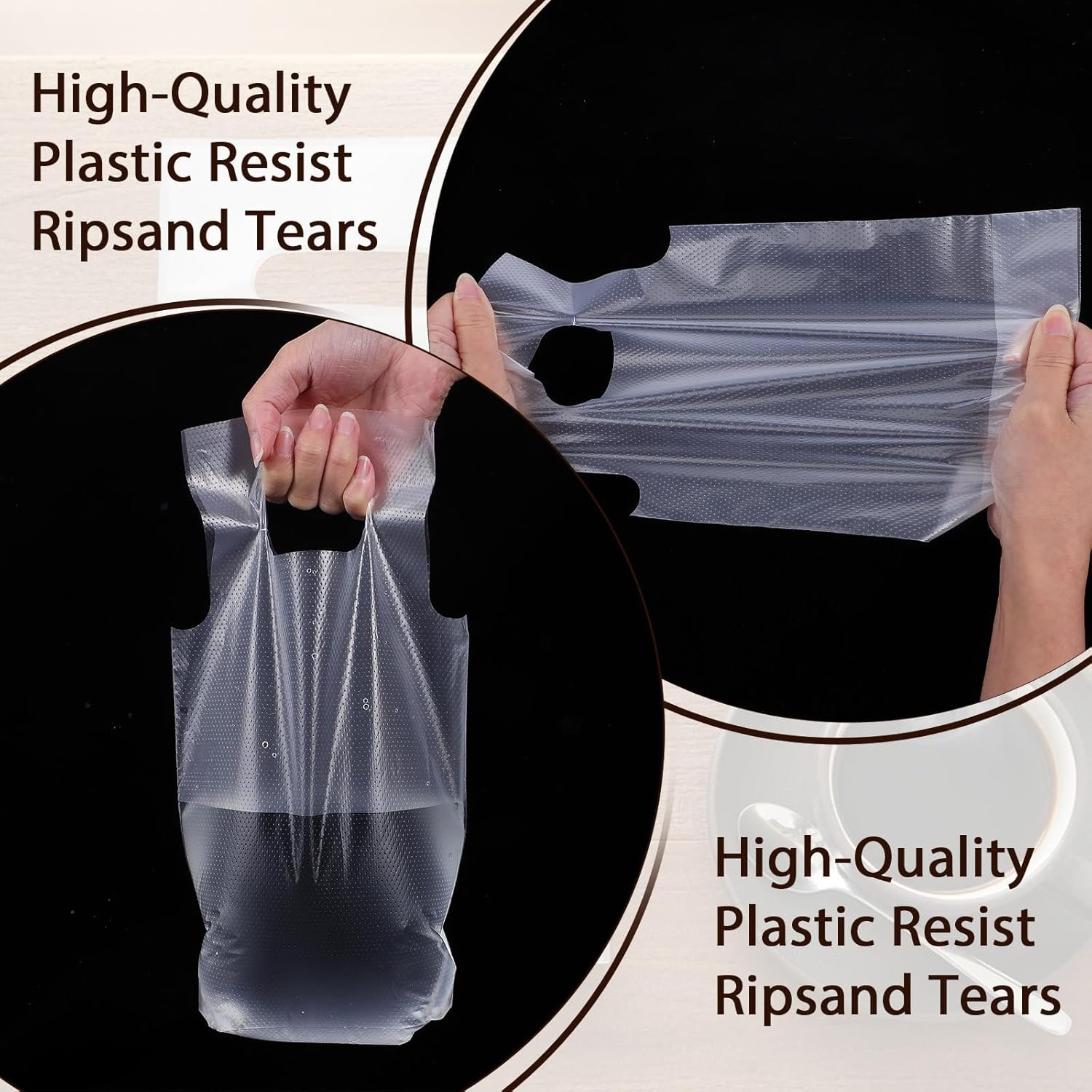 Großhandel 600 Stück klare Plastiktüten für Getränke mit Griff 11x6 Zoll Trägerbeutel für Einzelbecher für Kaffee, Tee, Saft, Lieferung, OEM Anbieter Großhandel 600 Stück klare Plastiktüten für Getränke mit Griff 11x6 Zoll Trägerbeutel für Einzelbecher für Kaffee, Tee, Saft, Lieferung, OEM Anbieter