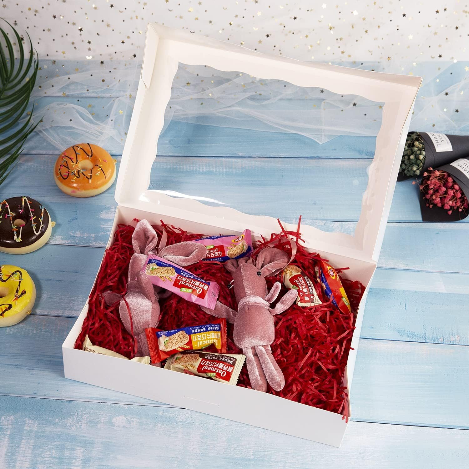 Großhandel 15er Pack Weißer Bäckereikarton 12x8x2.5 Zoll, große Keksschachtel für Donuts Muffins mit Fensterdeckel, individuell bedruckbar - Fabriklieferant für Bulk Papierboxen für Süßigkeiten und Treats Großhandel 15er Pack Weißer Bäckereikarton 12x8x2.5 Zoll, große Keksschachtel für Donuts Muffins mit Fensterdeckel, individuell bedruckbar - Fabriklieferant für Bulk Papierboxen für Süßigkeiten und Treats