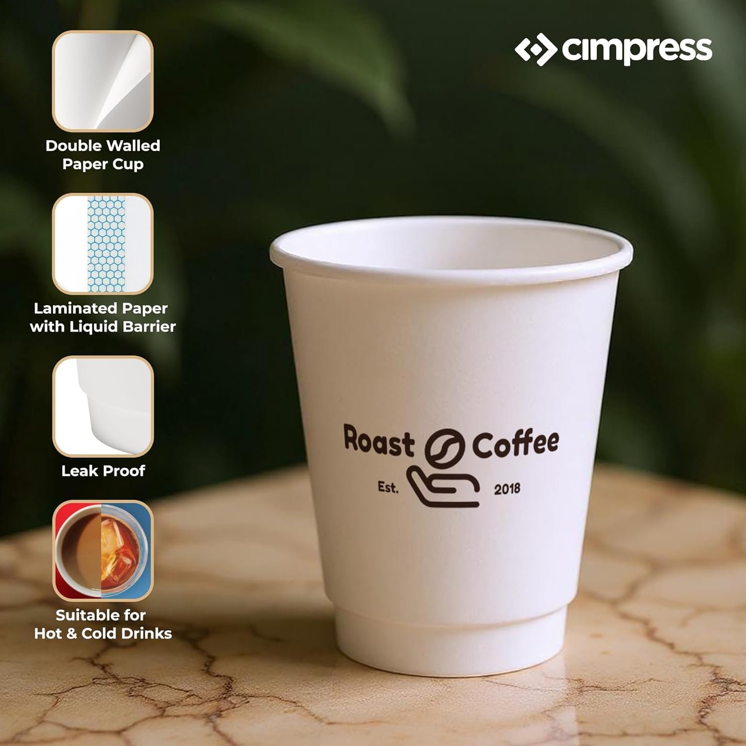 Großhandel maßgeschneiderte Pappkaffeebecher 10oz, Packung mit 50, doppelt wandig, auslaufsicher für heiße und kalte Getränke, perfekt für Feiern oder festliche Veranstaltungen, individuelles Logo oder Text, Hersteller.
