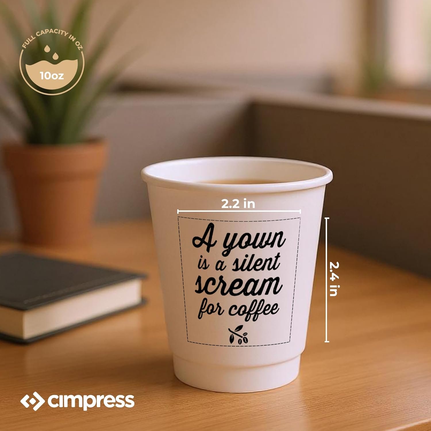 Großhandel maßgeschneiderte Pappkaffeebecher 10oz, Packung mit 50, doppelt wandig, auslaufsicher für heiße und kalte Getränke, perfekt für Feiern oder festliche Veranstaltungen, individuelles Logo oder Text, Hersteller.