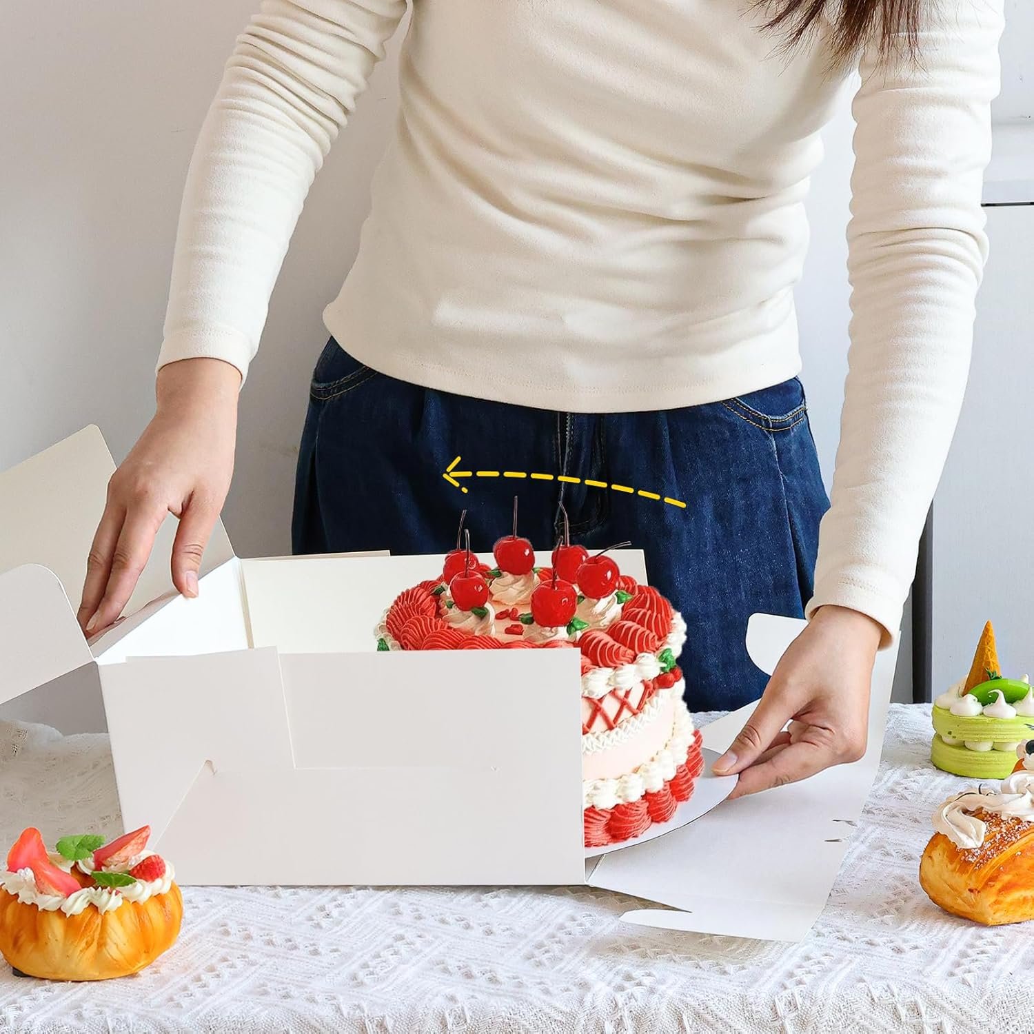 Großhandel Cake Box Sets 10x10x5 Zoll, mit individuellen Logo, Einweg-Cakeboxen inklusive Cake Boards und Stickern für Muttertag, Gebäck, Cupcakes, Torten, Kekse, Hersteller für Ihr Geschäft Großhandel Cake Box Sets 10x10x5 Zoll, mit individuellen Logo, Einweg-Cakeboxen inklusive Cake Boards und Stickern für Muttertag, Gebäck, Cupcakes, Torten, Kekse, Hersteller für Ihr Geschäft