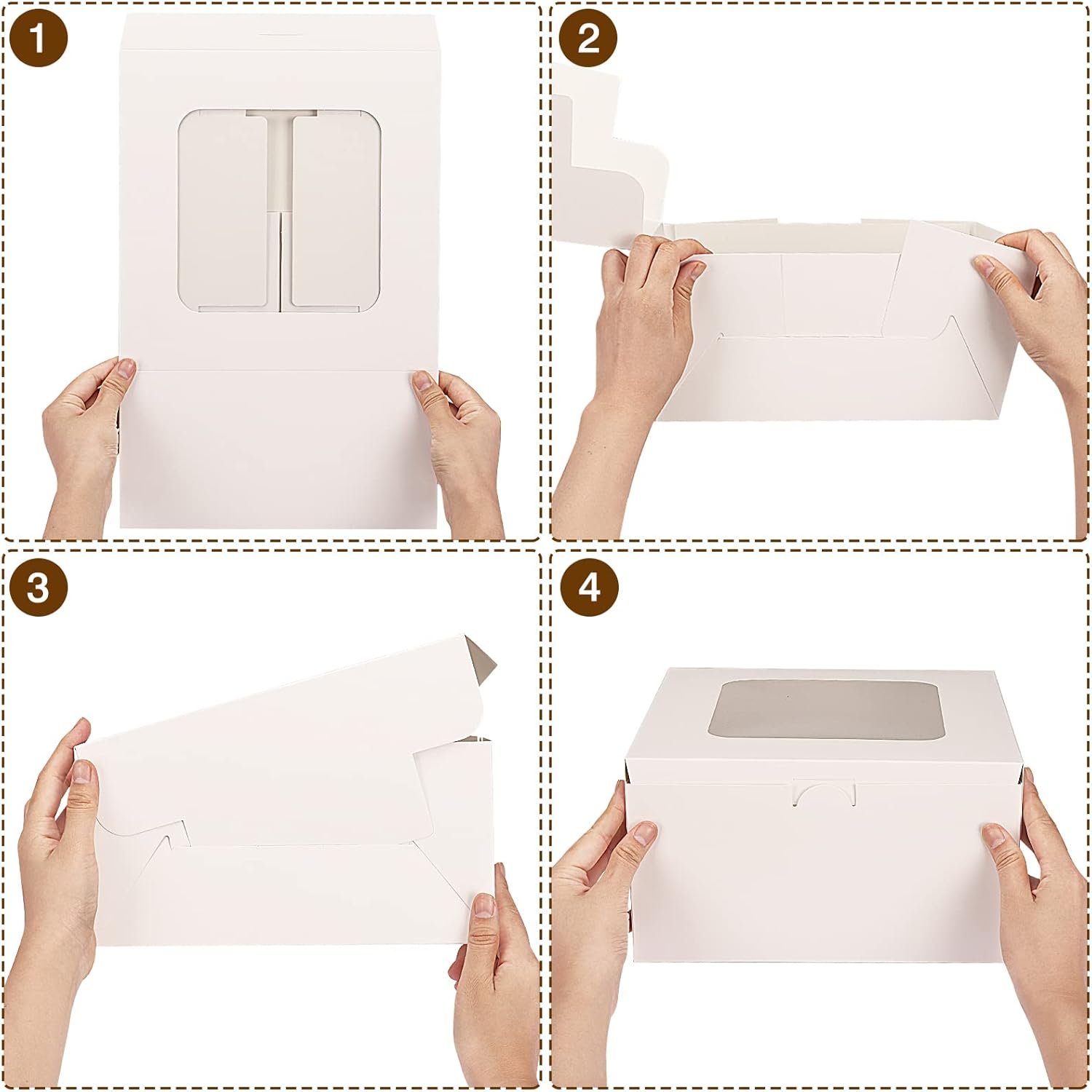 Großhandel Cake Box Sets 10x10x5 Zoll, mit individuellen Logo, Einweg-Cakeboxen inklusive Cake Boards und Stickern für Muttertag, Gebäck, Cupcakes, Torten, Kekse, Hersteller für Ihr Geschäft Großhandel Cake Box Sets 10x10x5 Zoll, mit individuellen Logo, Einweg-Cakeboxen inklusive Cake Boards und Stickern für Muttertag, Gebäck, Cupcakes, Torten, Kekse, Hersteller für Ihr Geschäft