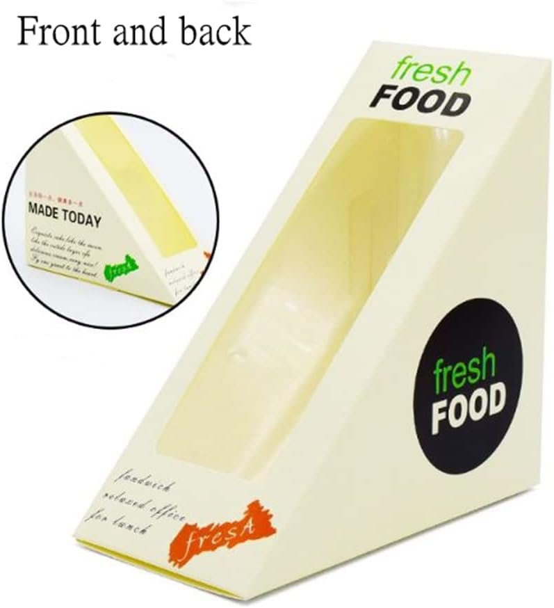 Großhandel Sandwichboxen 100 Stück, umweltfreundliche Sandwich-Ecke mit Fenster für Takeaway-Dienste von Herstellern, geeignet für Bäckerei und Restaurants