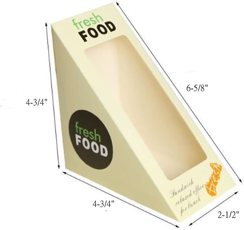 Großhandel Sandwichboxen 100 Stück, umweltfreundliche Sandwich-Ecke mit Fenster für Takeaway-Dienste von Herstellern, geeignet für Bäckerei und Restaurants