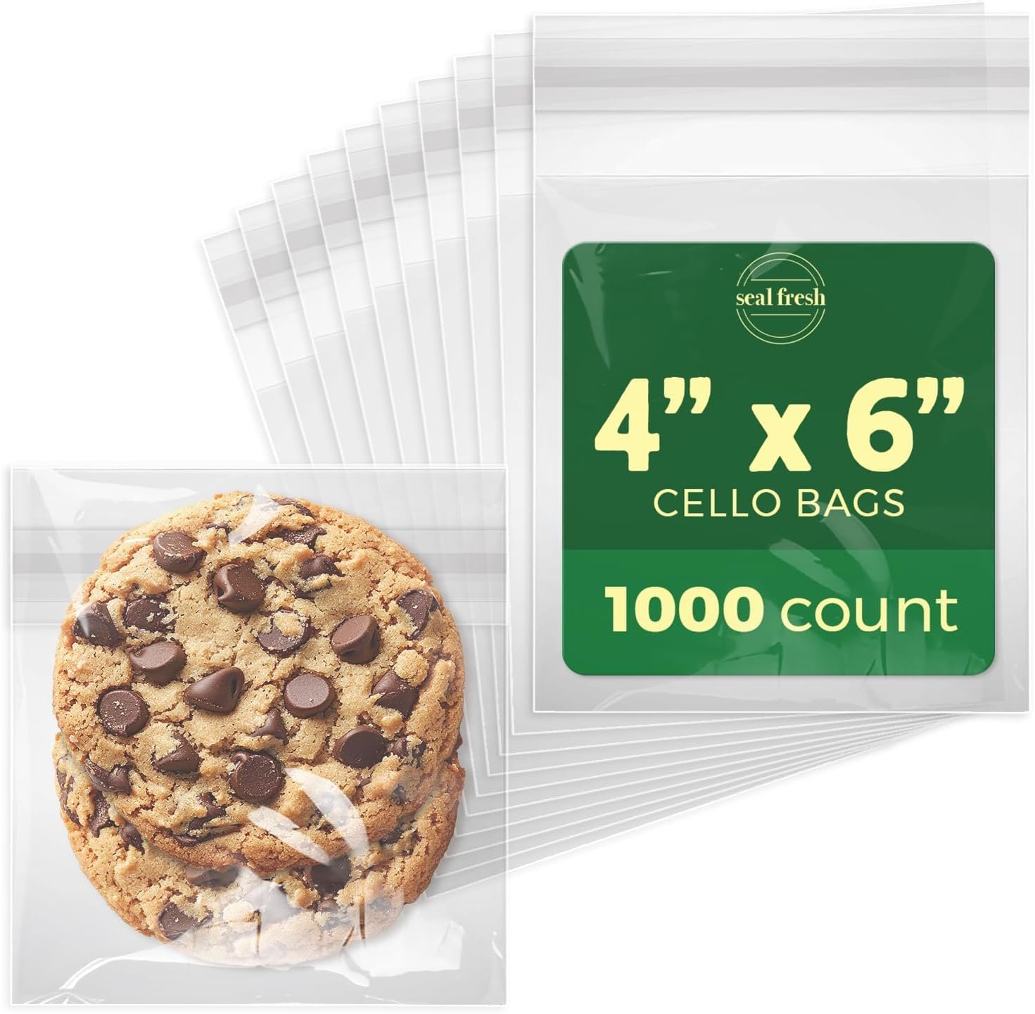 Großhandel durchsichtige Cellophanbeutel - 4" x 6" (1000 Stück) - Resealable Plastiktüten für eigene Marken, Hersteller von Verpackungen, individuelle Logo-Tüten für Süßigkeiten und Gebäck.