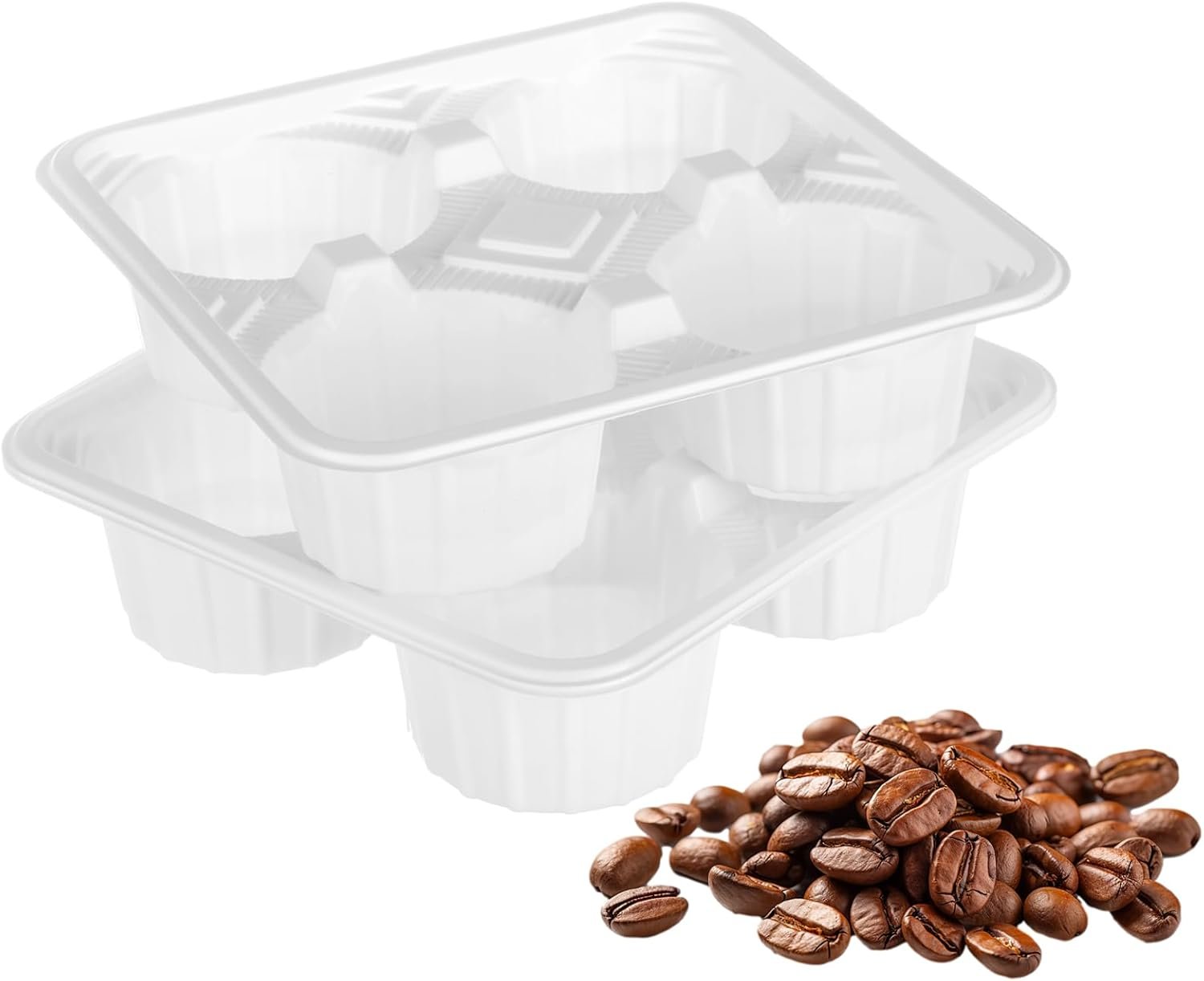 Großhandel 250PCS Einweg-Trinkträger für 4 Tassen, langlebiger PP Becherhalter für 8-32 oz Becher, OEM Drink Carrier für heiße und kalte Getränke, individuell bedruckter Kaffeebecherhalter für den Lieferservice, Weiß