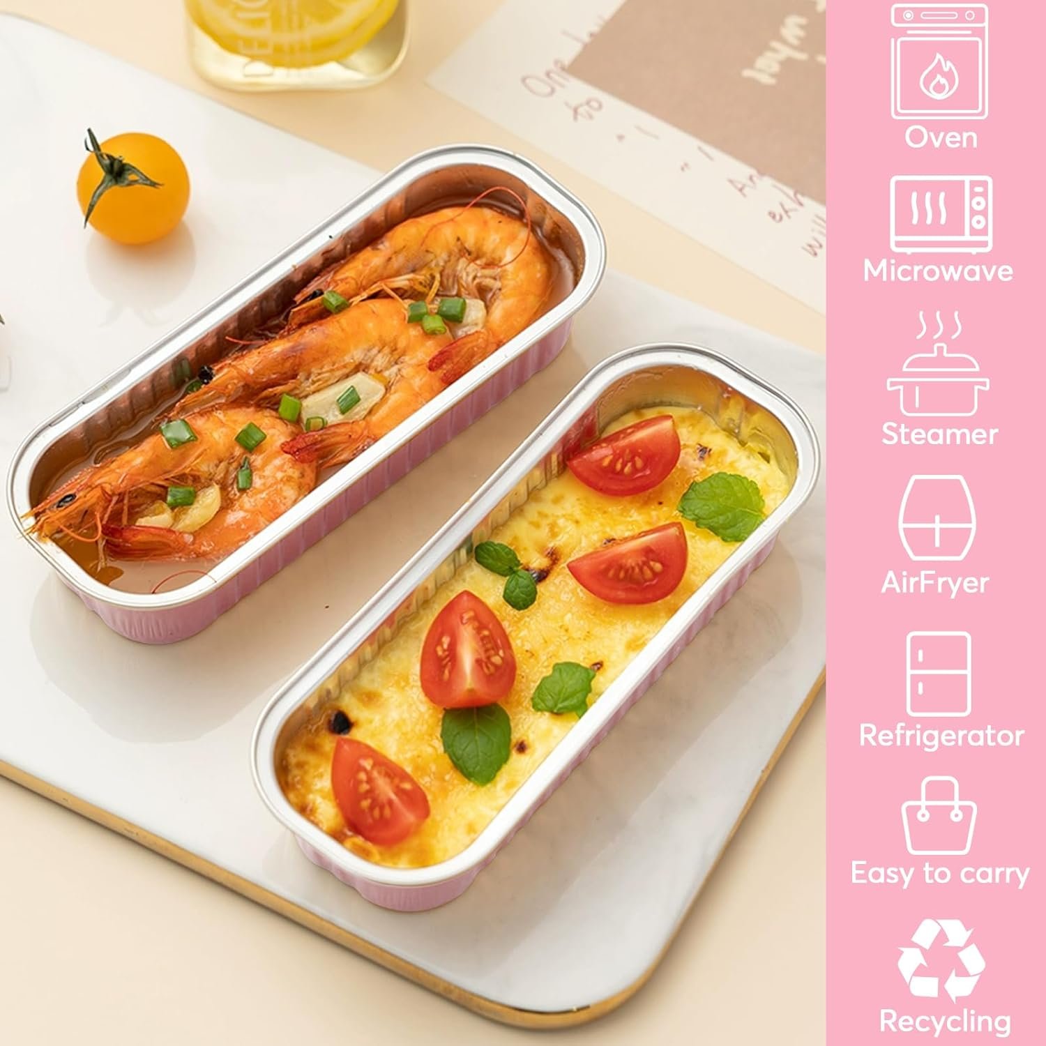 Großhandel Mini-Backformen aus Aluminium für Mini-Laibchen mit Deckeln und Löffeln, 100er Pack, rectangular für Bäckerei, Partys, Picknicks und Feiertage (Rosa) - Individuelles Logo, Hersteller für Bulk-Bestellungen Großhandel Mini-Backformen aus Aluminium für Mini-Laibchen mit Deckeln und Löffeln, 100er Pack, rectangular für Bäckerei, Partys, Picknicks und Feiertage (Rosa) - Individuelles Logo, Hersteller für Bulk-Bestellungen