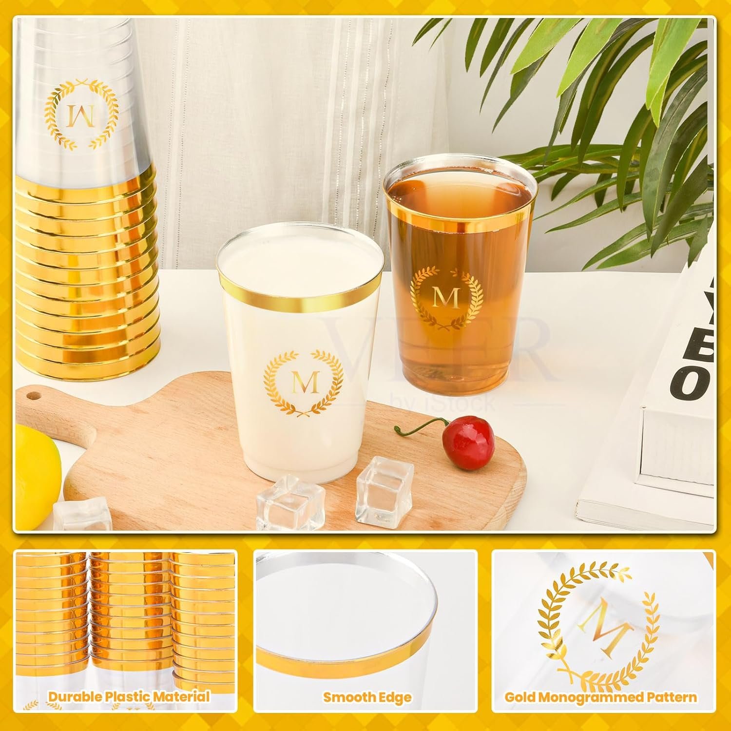 Großhandel 100 Stück Monogrammierte Plastikbecher 12 oz Clear mit Goldfolienbuchstaben M Einmalbecher für Hochzeiten, Geburtstagsfeiern und Babypartys, Individuelles Logo, Personalisiertes Party-Getränkezubehör, OEM Großhandel 100 Stück Monogrammierte Plastikbecher 12 oz Clear mit Goldfolienbuchstaben M Einmalbecher für Hochzeiten, Geburtstagsfeiern und Babypartys, Individuelles Logo, Personalisiertes Party-Getränkezubehör, OEM