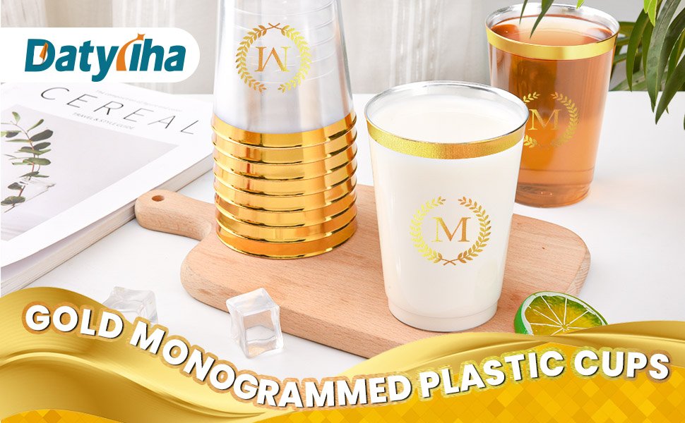 Großhandel 100 Stück Monogrammierte Plastikbecher 12 oz Clear mit Goldfolienbuchstaben M Einmalbecher für Hochzeiten, Geburtstagsfeiern und Babypartys, Individuelles Logo, Personalisiertes Party-Getränkezubehör, OEM Großhandel 100 Stück Monogrammierte Plastikbecher 12 oz Clear mit Goldfolienbuchstaben M Einmalbecher für Hochzeiten, Geburtstagsfeiern und Babypartys, Individuelles Logo, Personalisiertes Party-Getränkezubehör, OEM