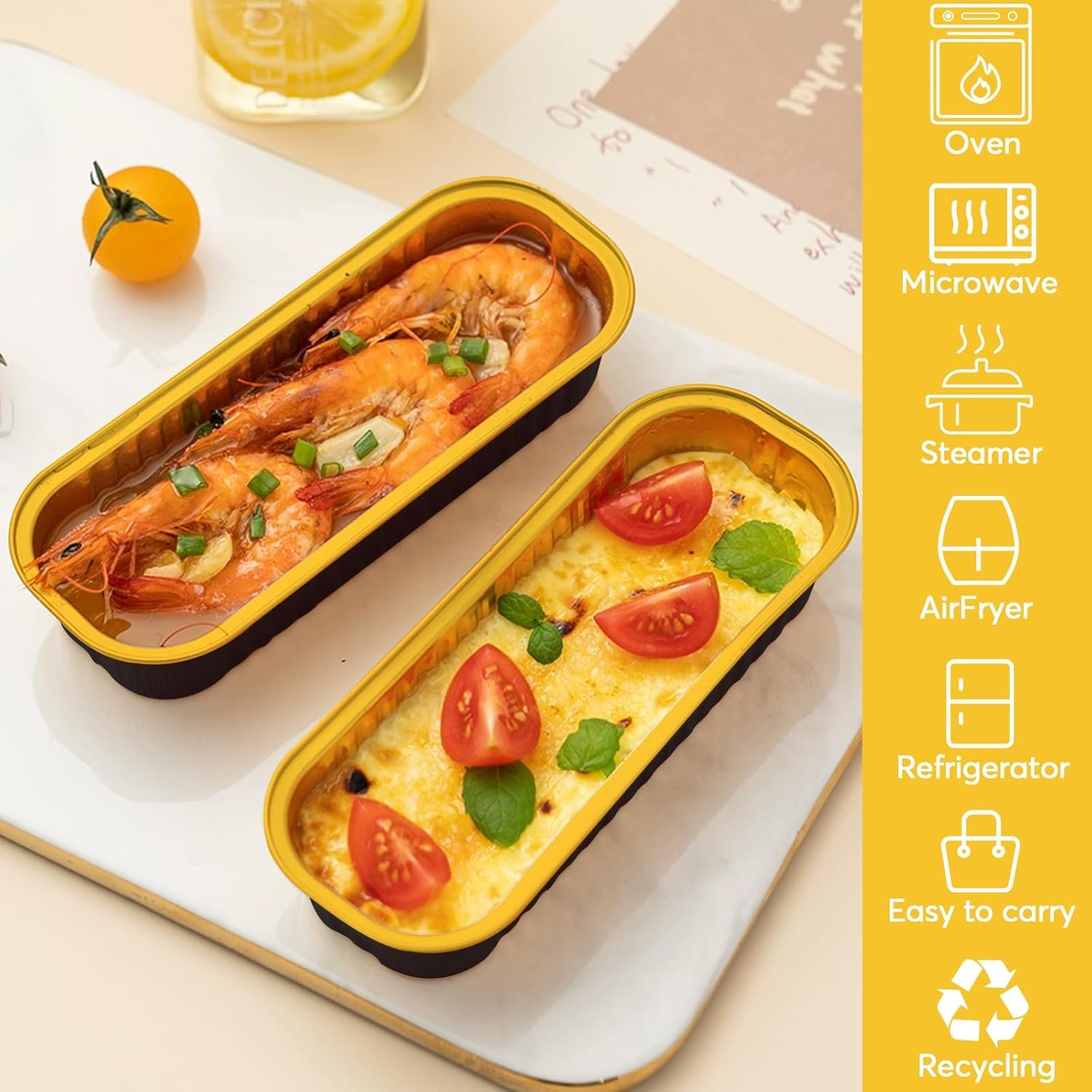 Großhandel 100 Stück Mini Brotform mit Deckel und Löffeln, rechteckige Einweg-Alufolienpfannen für Zuhause, Partys, Picknicks, Eigenmarke, Hersteller von hochwertigen Backformen (Schwarz Gold)