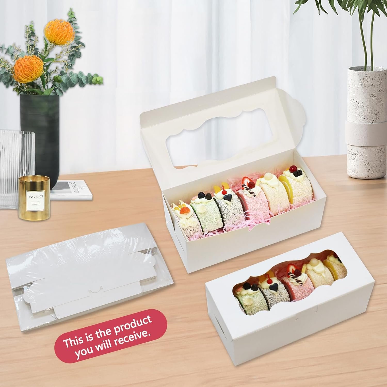 Großhandel 30 Stück 9x4x3,5 Zoll Cookie Boxen mit Fenster, individuell gestaltbare Brotboxen für Rollkuchen, Desserts, Muffins, Donuts, Süßigkeiten und Feingebäck, Hersteller von hochwertigen Verpackungen für Großmengen. Großhandel 30 Stück 9x4x3,5 Zoll Cookie Boxen mit Fenster, individuell gestaltbare Brotboxen für Rollkuchen, Desserts, Muffins, Donuts, Süßigkeiten und Feingebäck, Hersteller von hochwertigen Verpackungen für Großmengen.