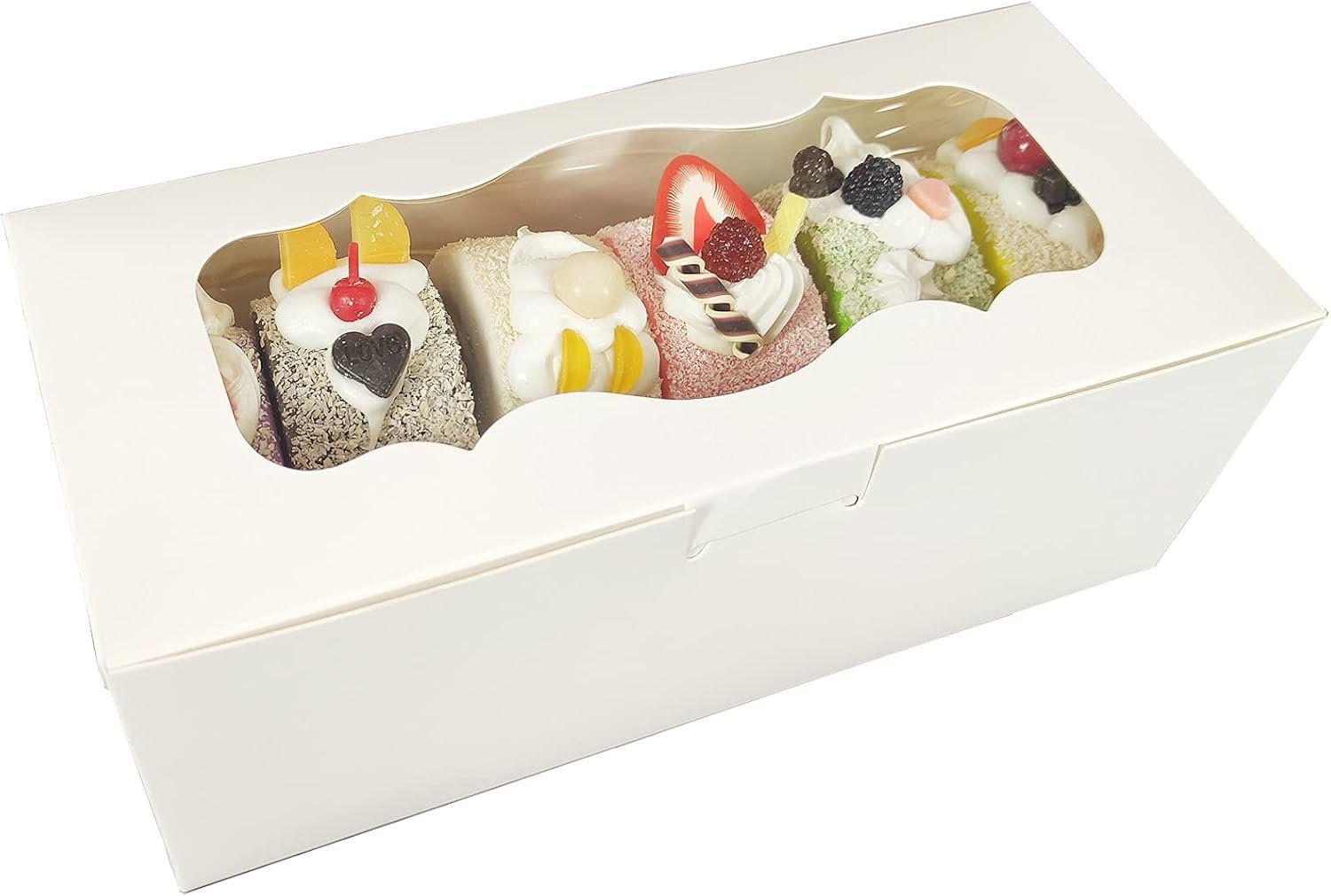 Großhandel 30 Stück 9x4x3,5 Zoll Cookie Boxen mit Fenster, individuell gestaltbare Brotboxen für Rollkuchen, Desserts, Muffins, Donuts, Süßigkeiten und Feingebäck, Hersteller von hochwertigen Verpackungen für Großmengen.